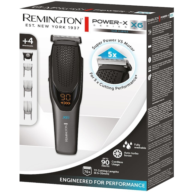 Remington Haarschneider »Power-X Series HC6000«, 4 Aufsätze,  Längeneinstellrad und Micro Fade Haar-und Bartkamm, kpl. Abwaschbar  bestellen | BAUR