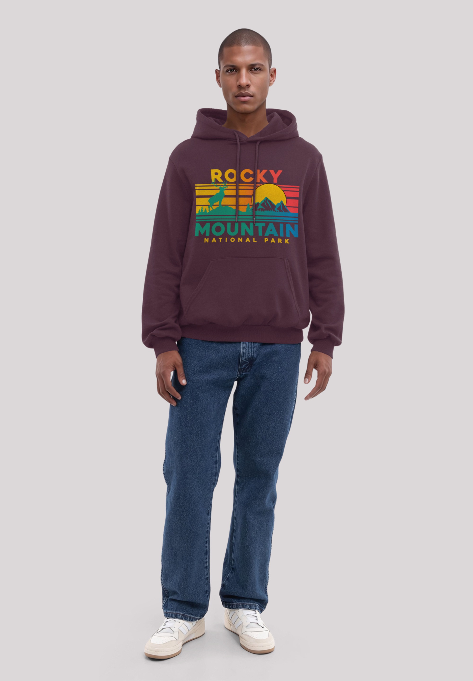 F4NT4STIC Kapuzenpullover »US National Parks Rocky Mountain Sunset«, Premium Qualität