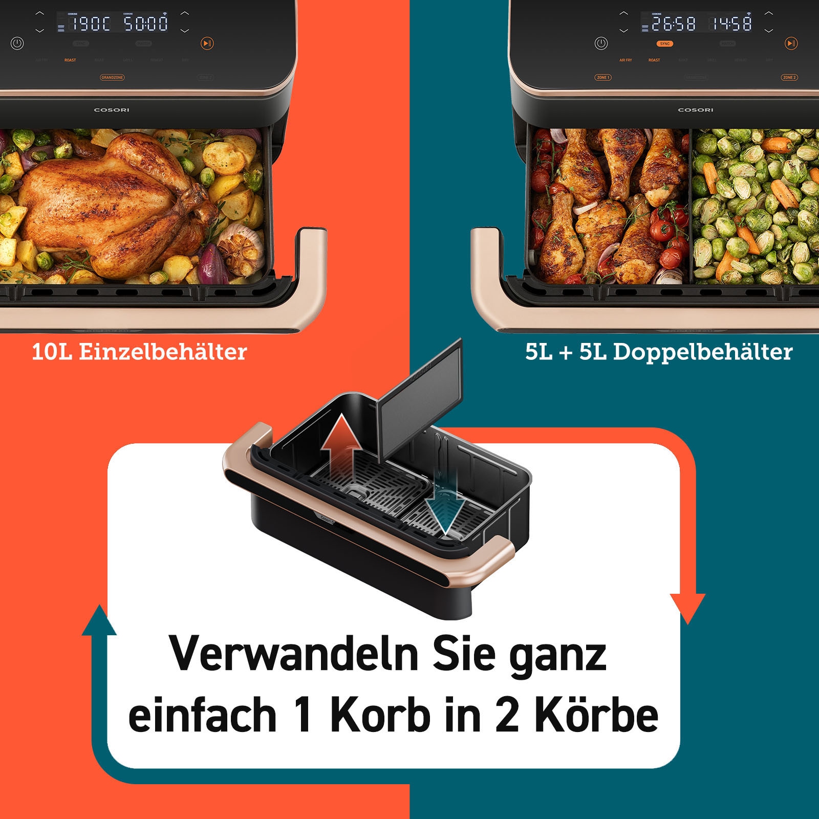 Cosori Heißluftfritteuse »CAF-TF101S-AEUR« 2800 W