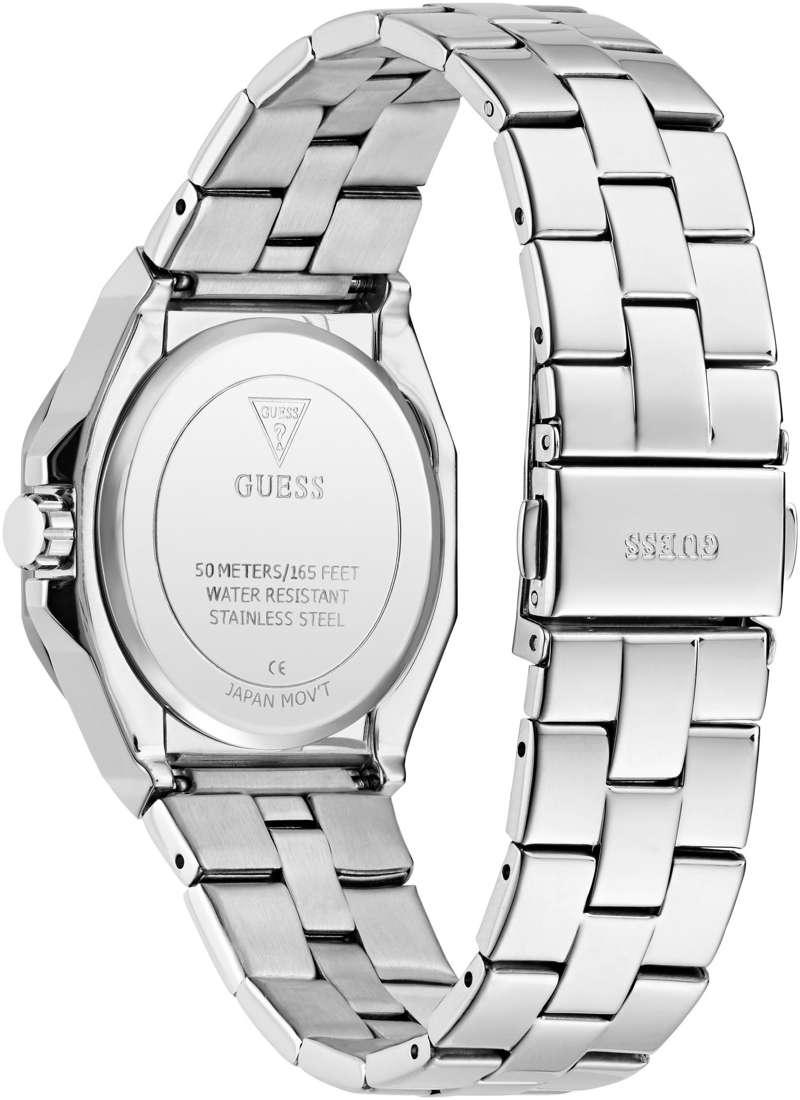Guess Quarzuhr »EMPRESS«, Armbanduhr, Damenuhr, Edelstahlarmband