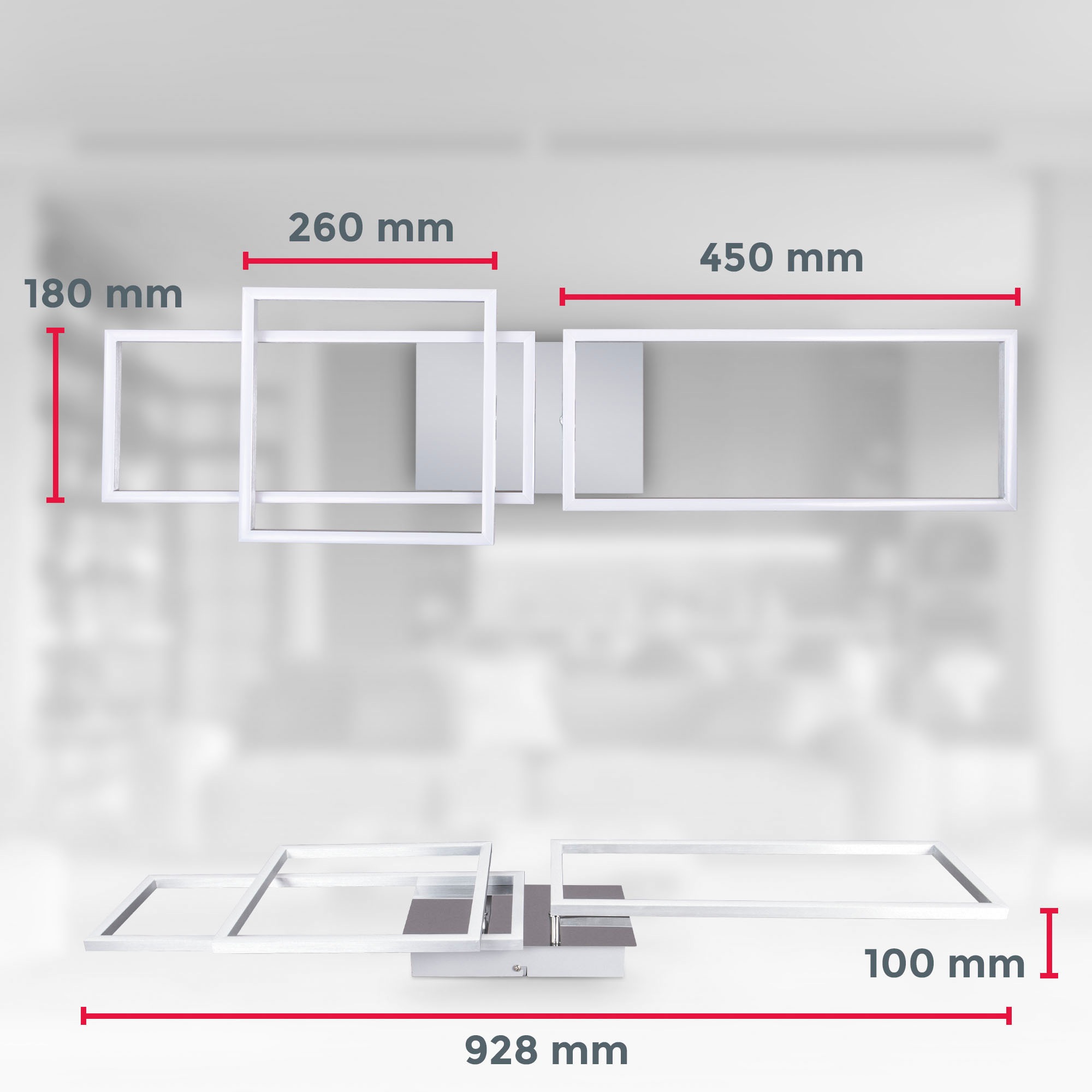 B.K.Licht LED Deckenleuchte mit Fernbedienung in gebürsteter Alu-Optik, LED-Platine 40 Watt, 4.000lm, 3.000 - 6.500K einstellbar, inkl. Nachtlicht, Timer