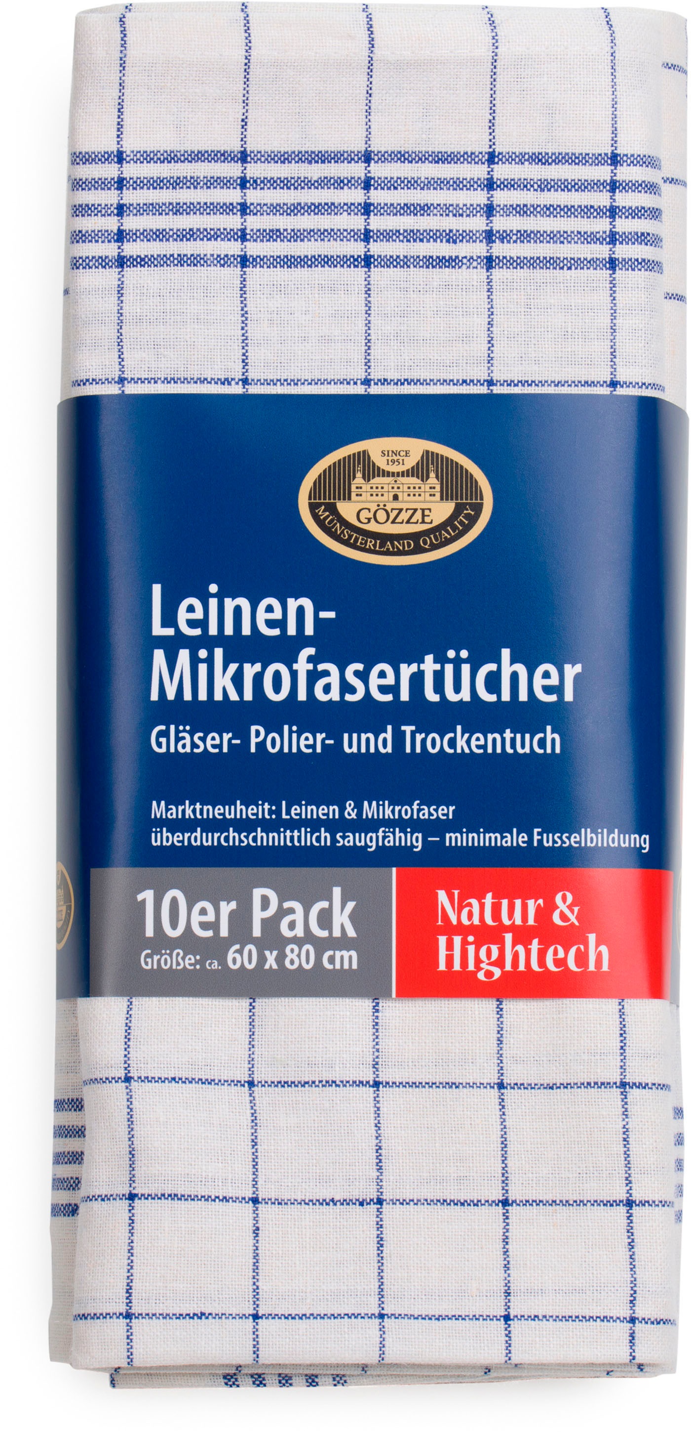 Gözze Geschirrtuch "Gläser und Poliertuch, Des. 60053, 60x80 cm" Mikrofaser günstig online kaufen