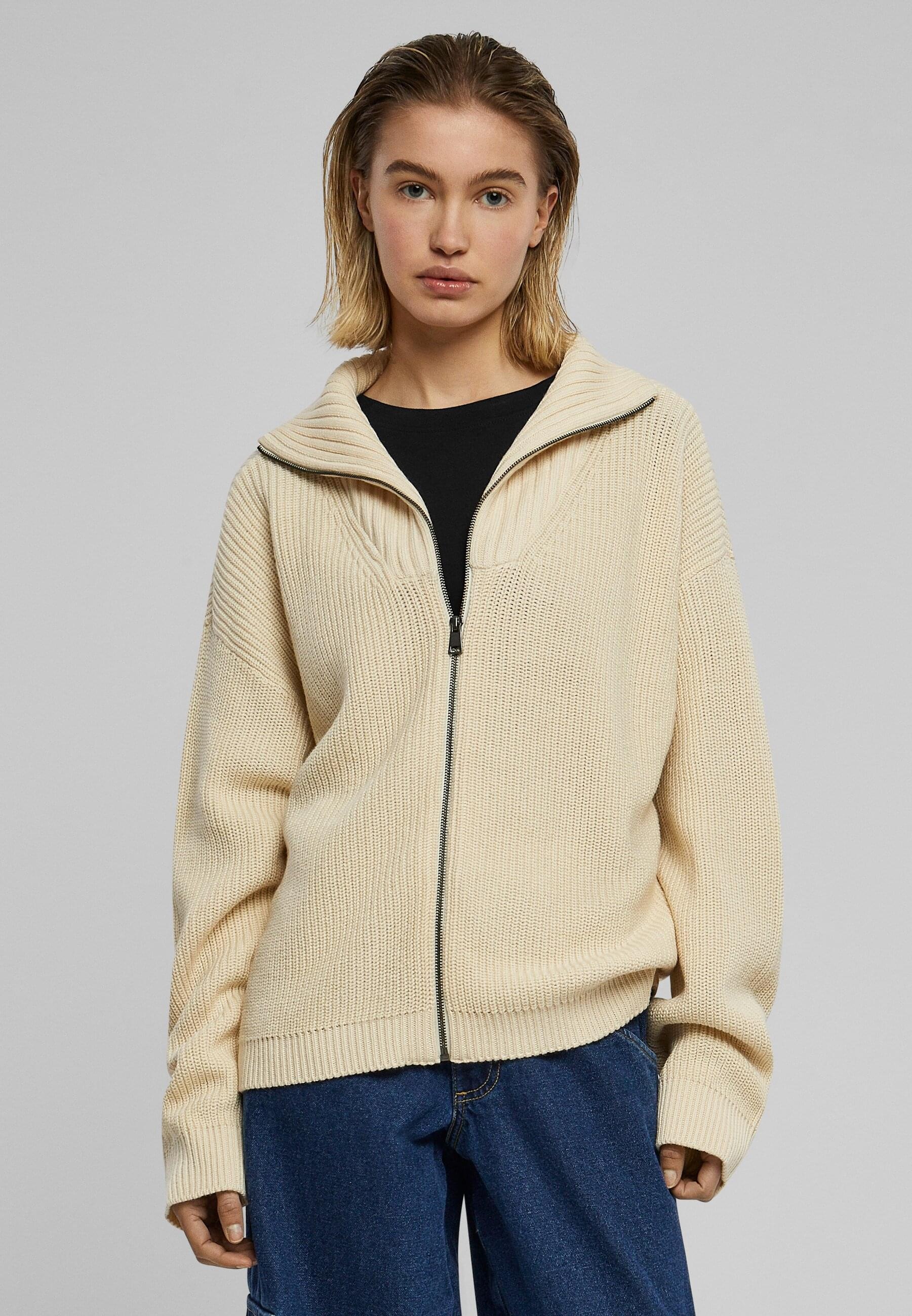 URBAN CLASSICS Strickjacke »Urban Classics Damen Ladies Knitted Zip Cardigan«