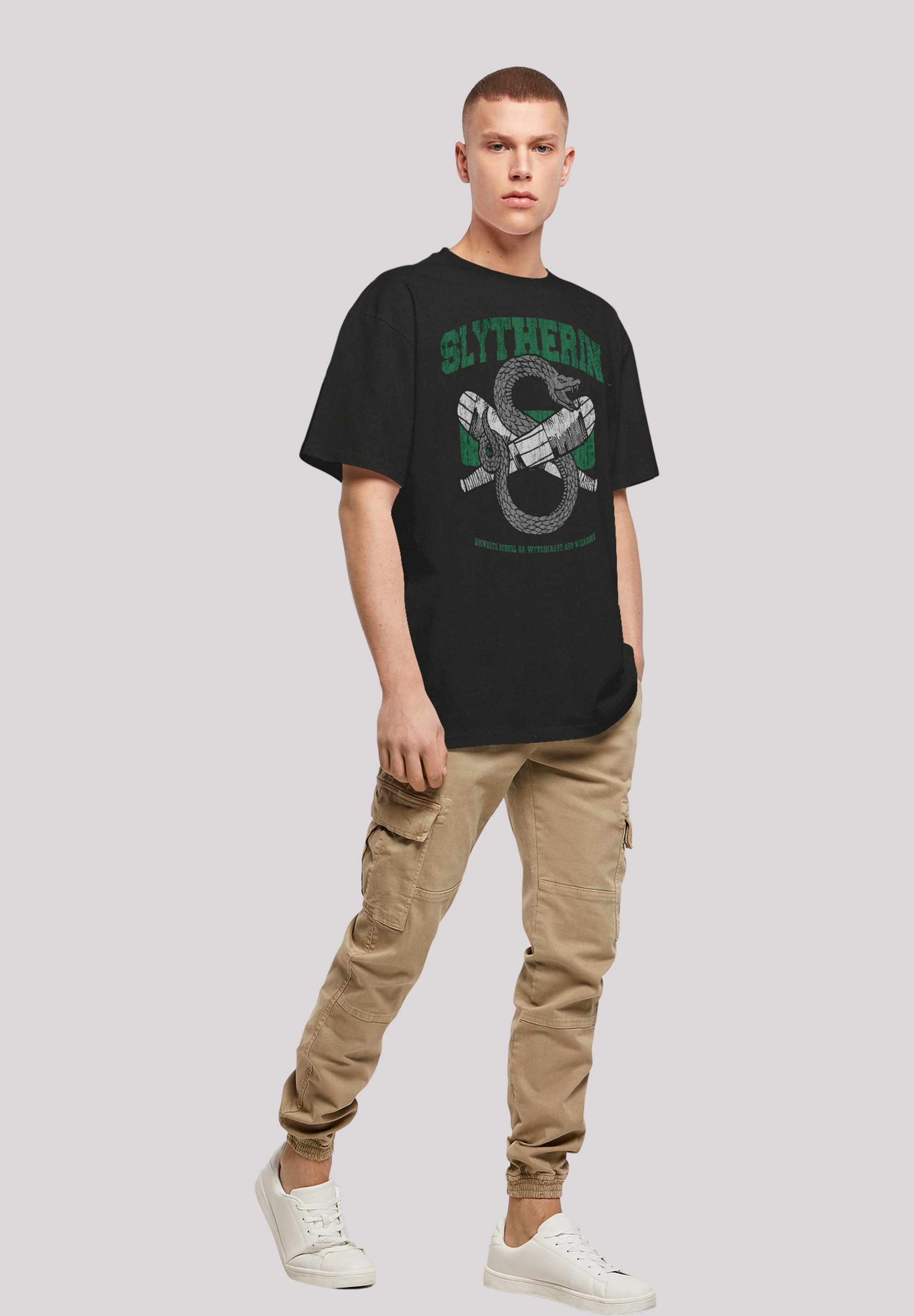 F4NT4STIC Kurzarmshirt »F4NT4STIC Herren Harry Potter Slytherin with Heavy Oversize Tee«, (1 tlg.)