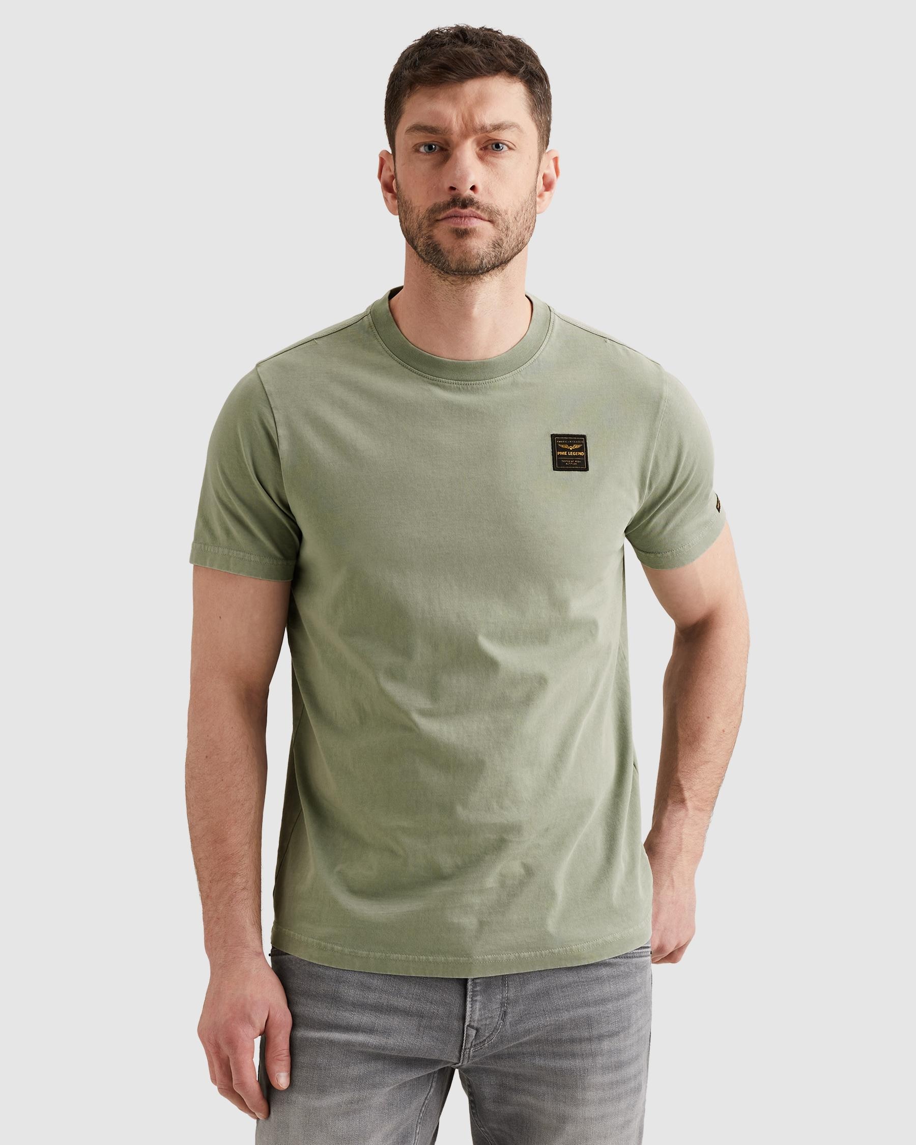 PME LEGEND T-Shirt "Short sleeve r-neck washed garment dye" mit Logo Sticke günstig online kaufen