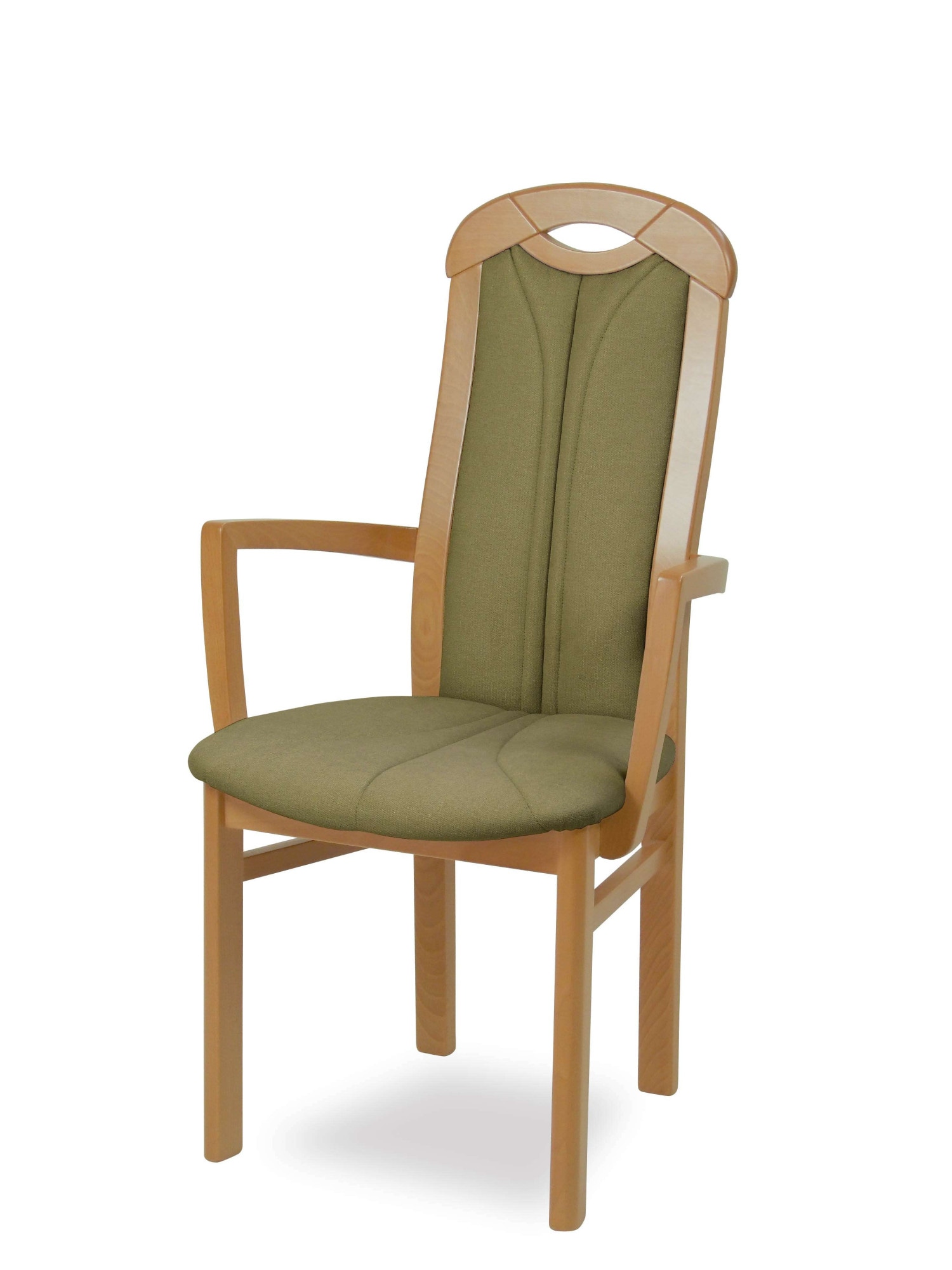 Armlehnstuhl HOME AFFAIRE, B:63cm H:103cm T:54cmbuche, moss, buche natur, Massivholz, Esszimmer, Stühle, "ALEX, Stuhl,Armlehnstuhl", Stuhl,