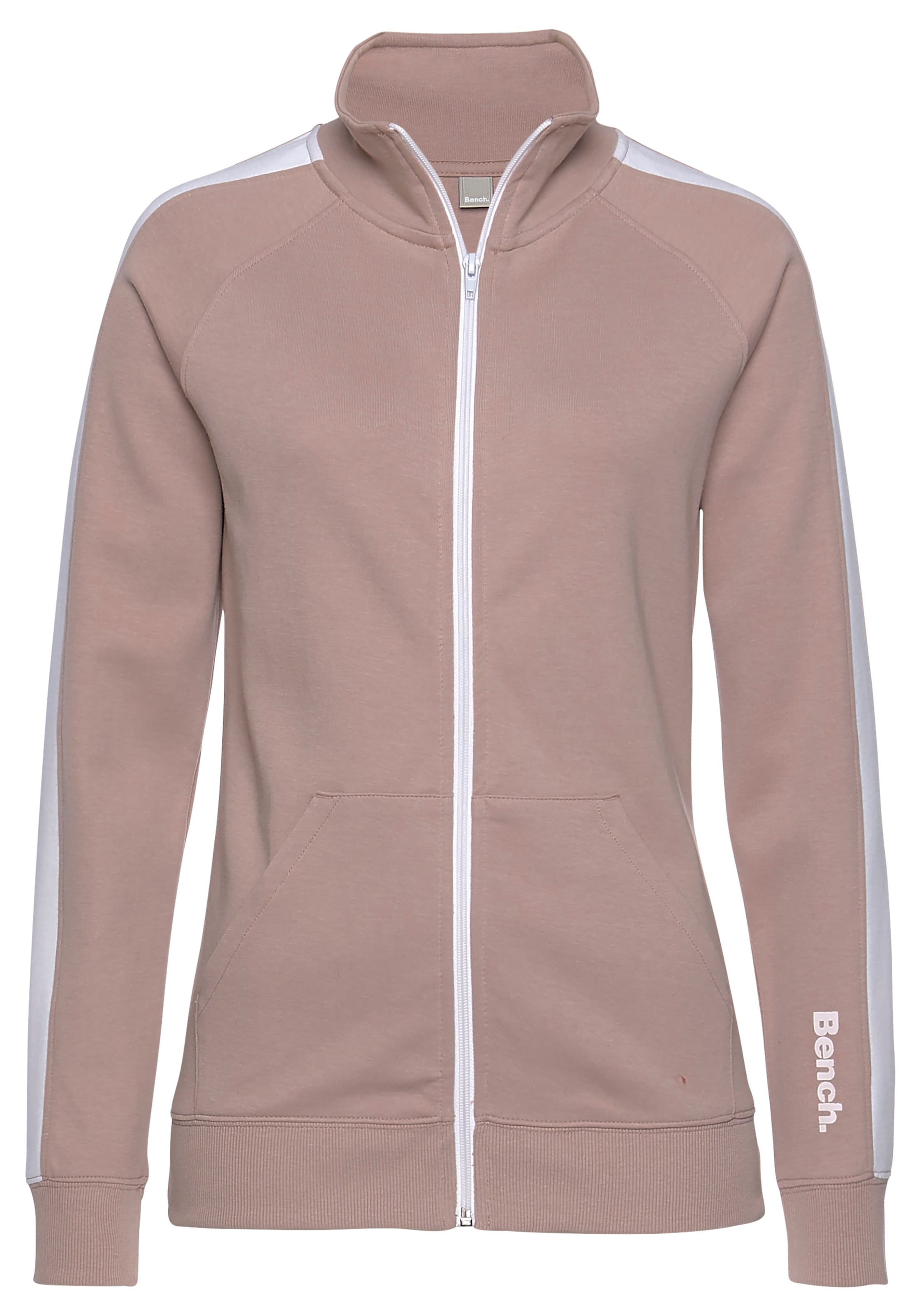 Sweatjacke »-Loungejacke«, mit Seitenstreifen und Stehkragen, Loungewear, Loungeanzug