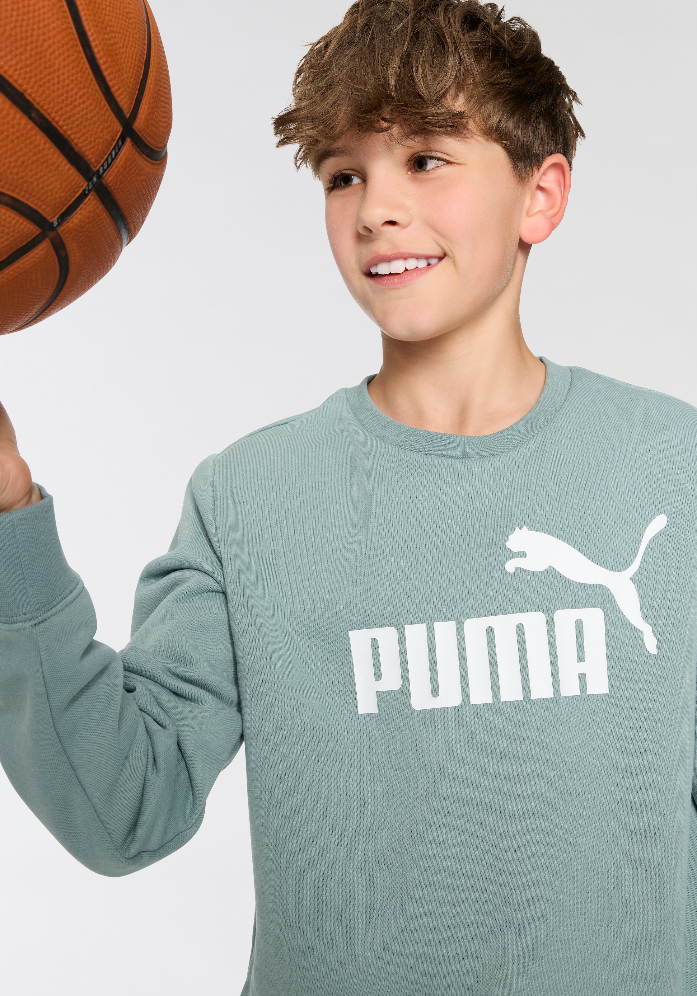 PUMA Trainingsanzug »ESS NO.1 LOGO CREW SWEAT SUIT TR B«, (2 tlg.), für Kinder, weiche Sweatware