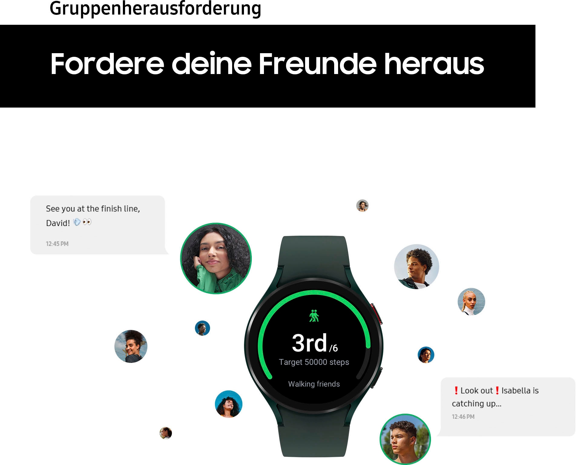 (Wear »Galaxy OS BAUR | 4-40mm Fitness LTE«, Tracker, Uhr, Gesundheitsfunktionen) Smartwatch Samsung Fitness by Google Watch