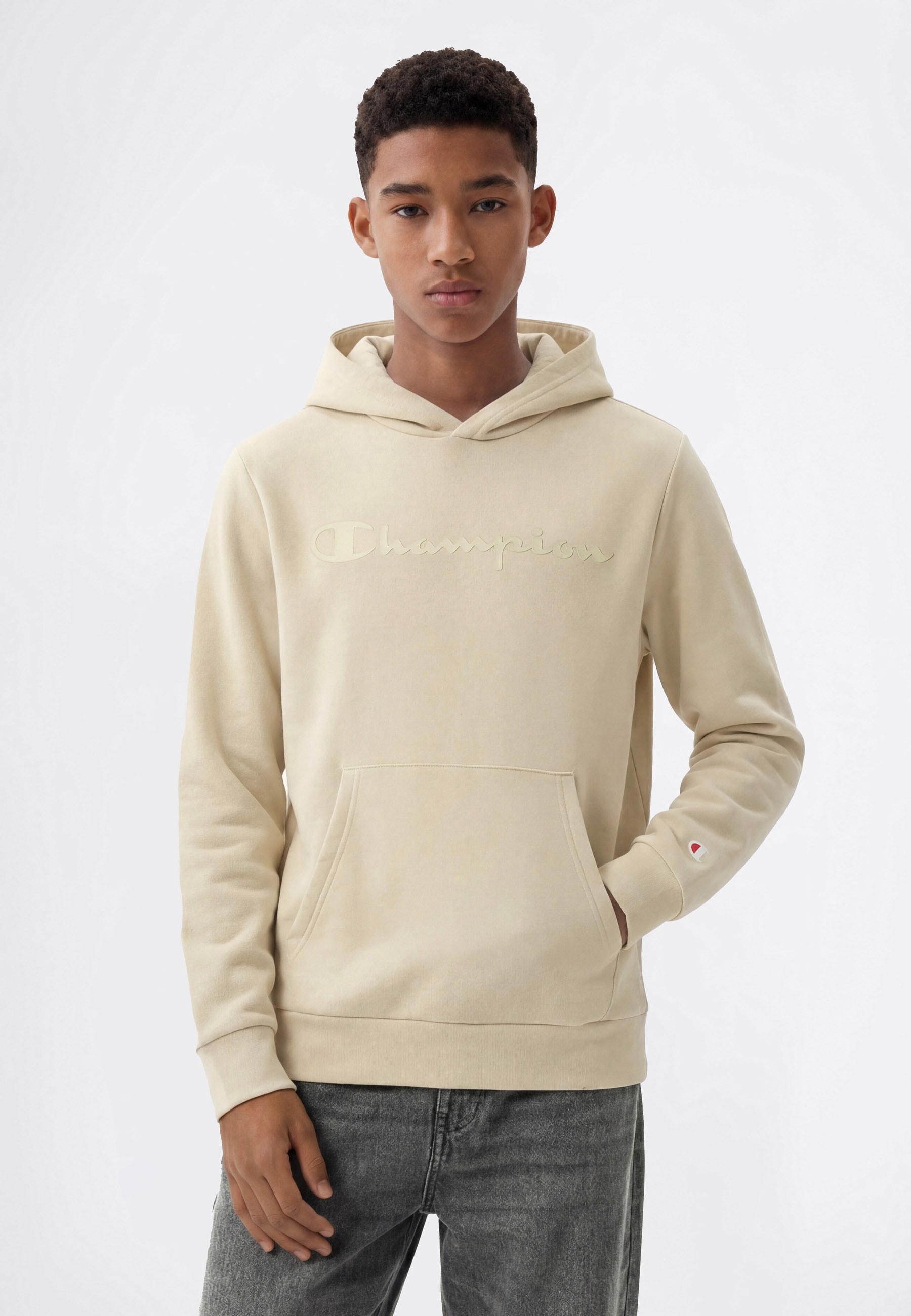 Champion "SPORTWEAR HOODIE Standard Fit", für Kinder, mit Kapuze, aus Baumwolle und Polyester, Standard Fit