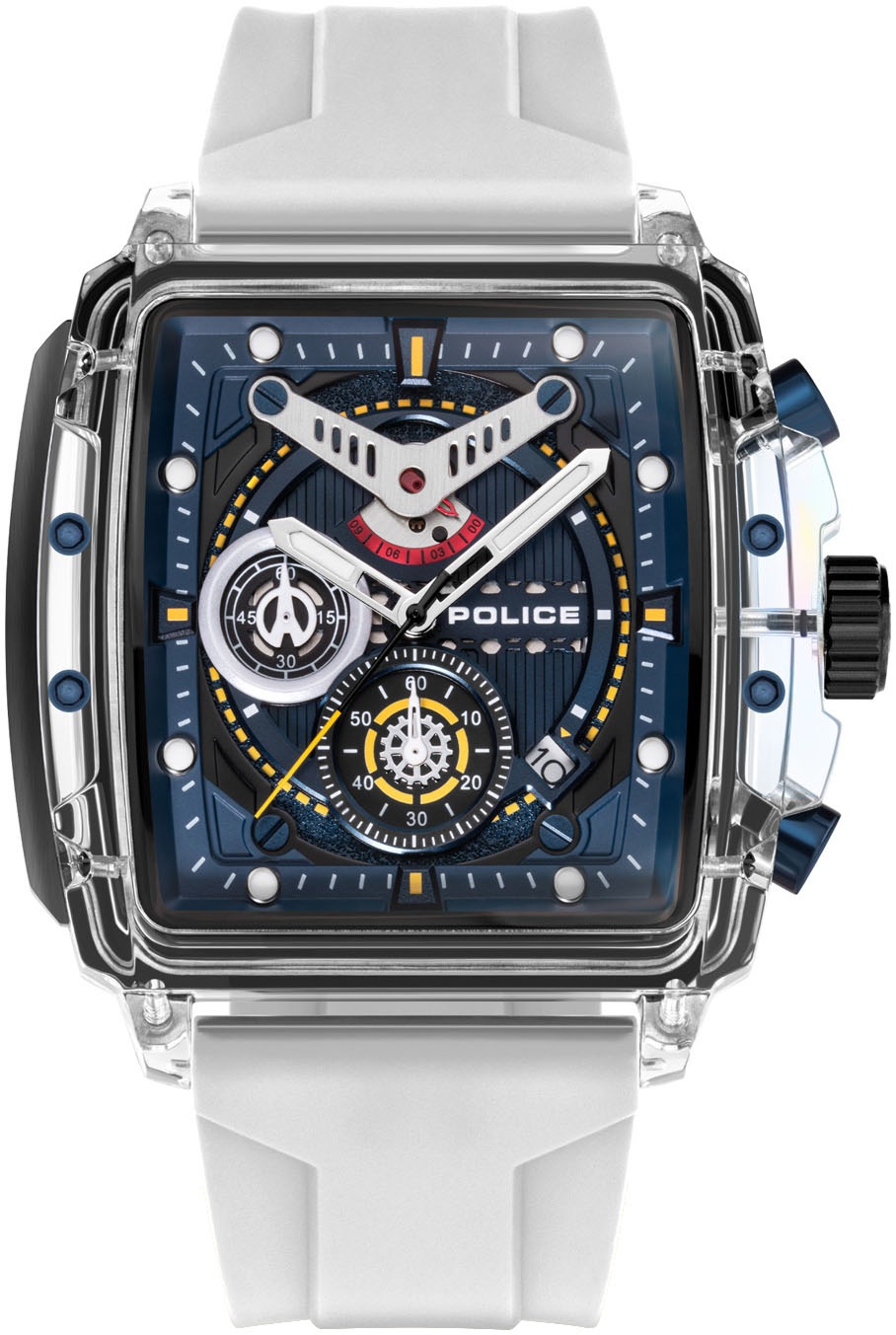 Police Chronograph »CLOUT«, (Set, 4 tlg., mit 3 Wechselbändern), Armbanduhr, Herrenuhr, Silikonarmband, Ideal auch als Geschenk, analog