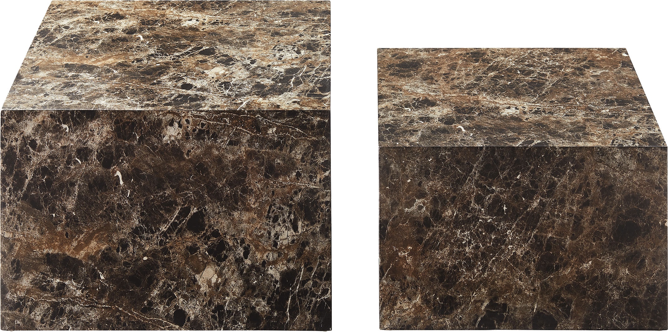 SalesFever Couchtisch »Almeria Bestelltisch«, (Set, 2 St., 2er Set), quadratisch, in Marmoroptik foliert