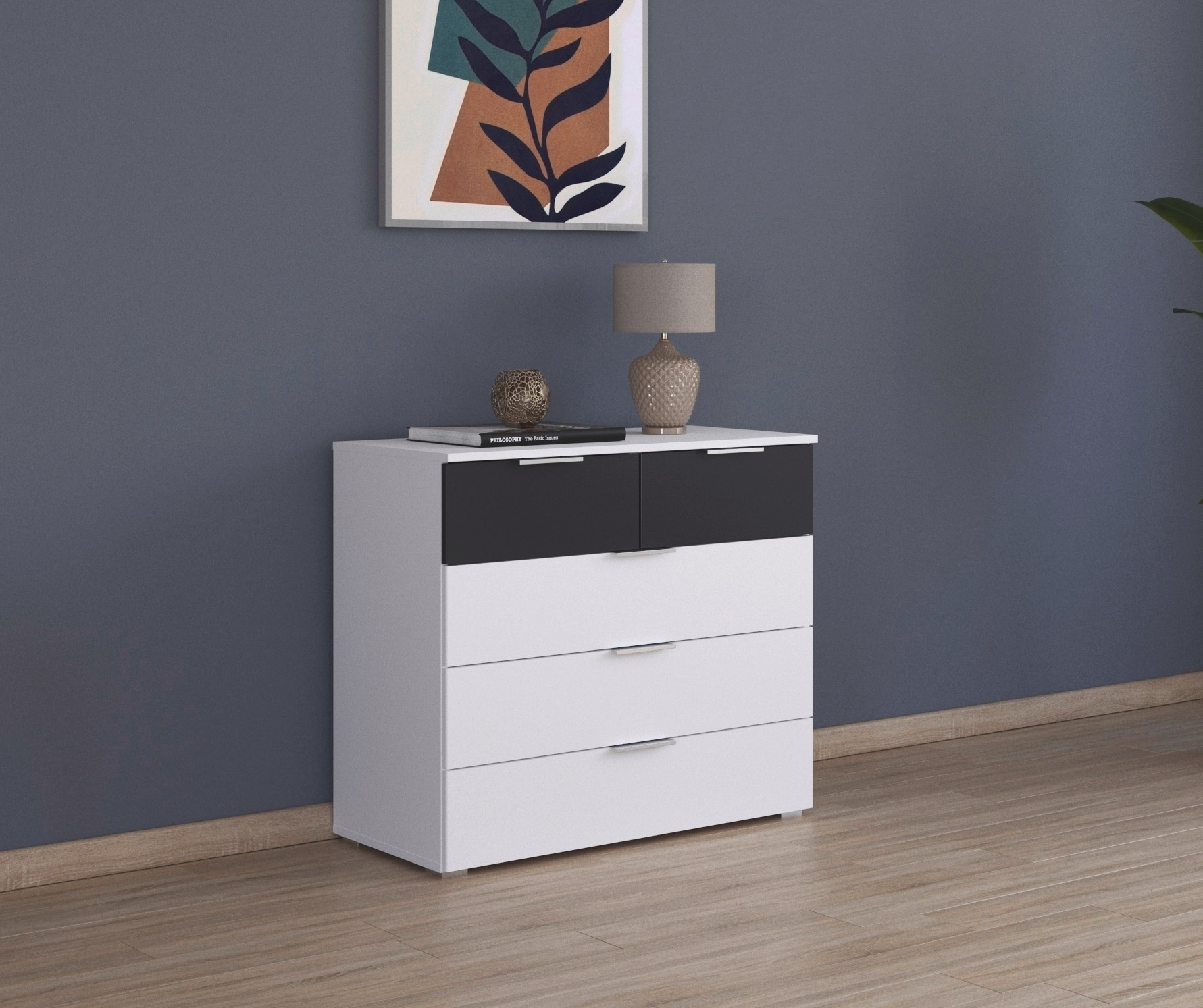 rauch Schubkastenkommode »Monza Sideboard Kommode Wäscheschrank«, mit 5 geräumigen Schubkästen in trendigen Farbkombinationen