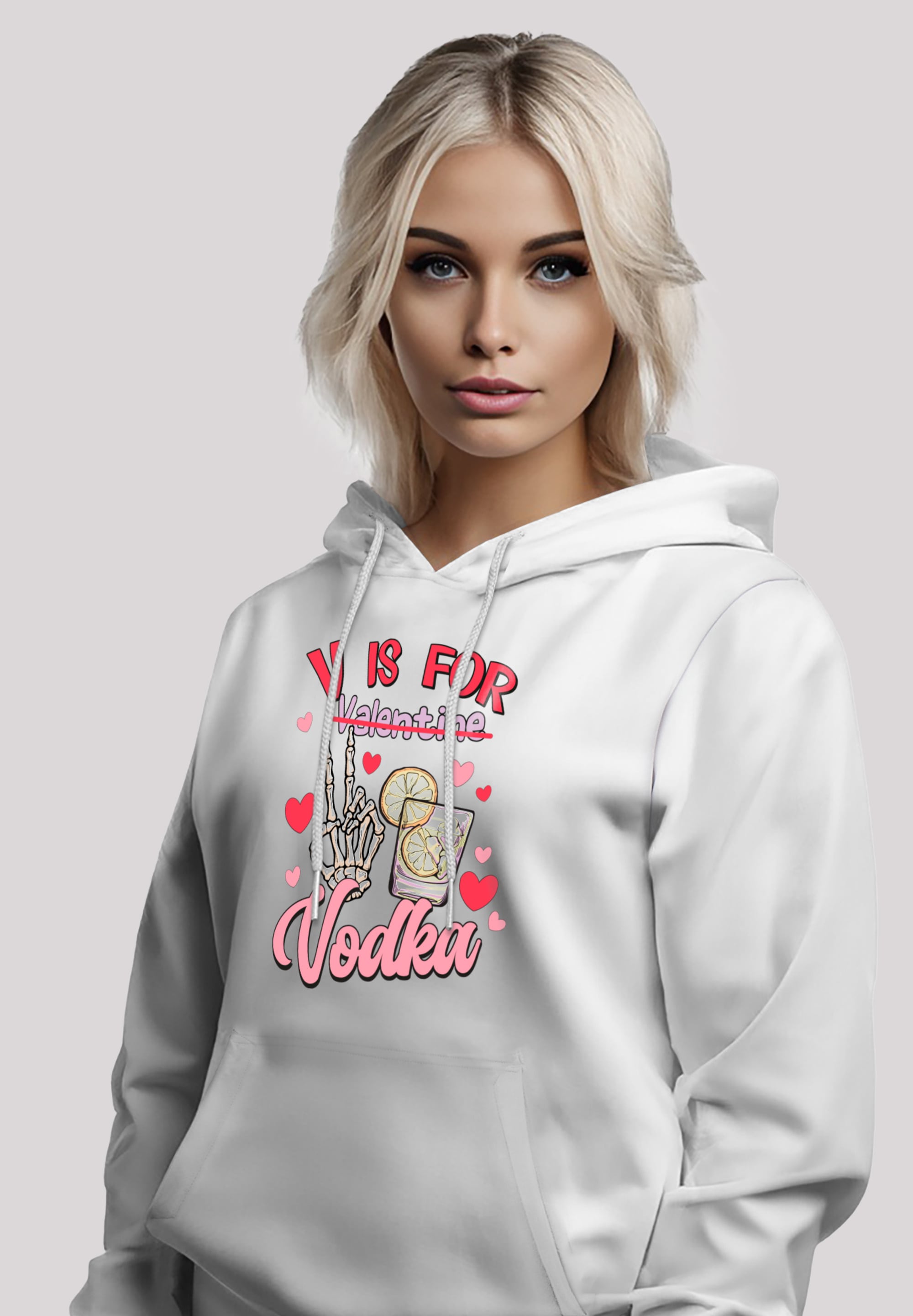 F4NT4STIC Kapuzenpullover »Anti Valentinstag V is for Vodka«, Premium Qualität