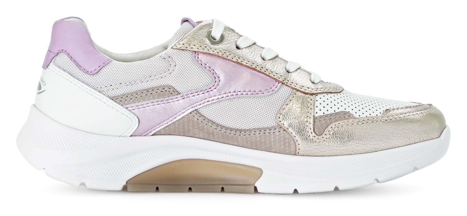 Gabor Rollingsoft Keilsneaker, Freizeitschuh, Halbschuh, Schnürschuh mit gepolstertem Schaftrand