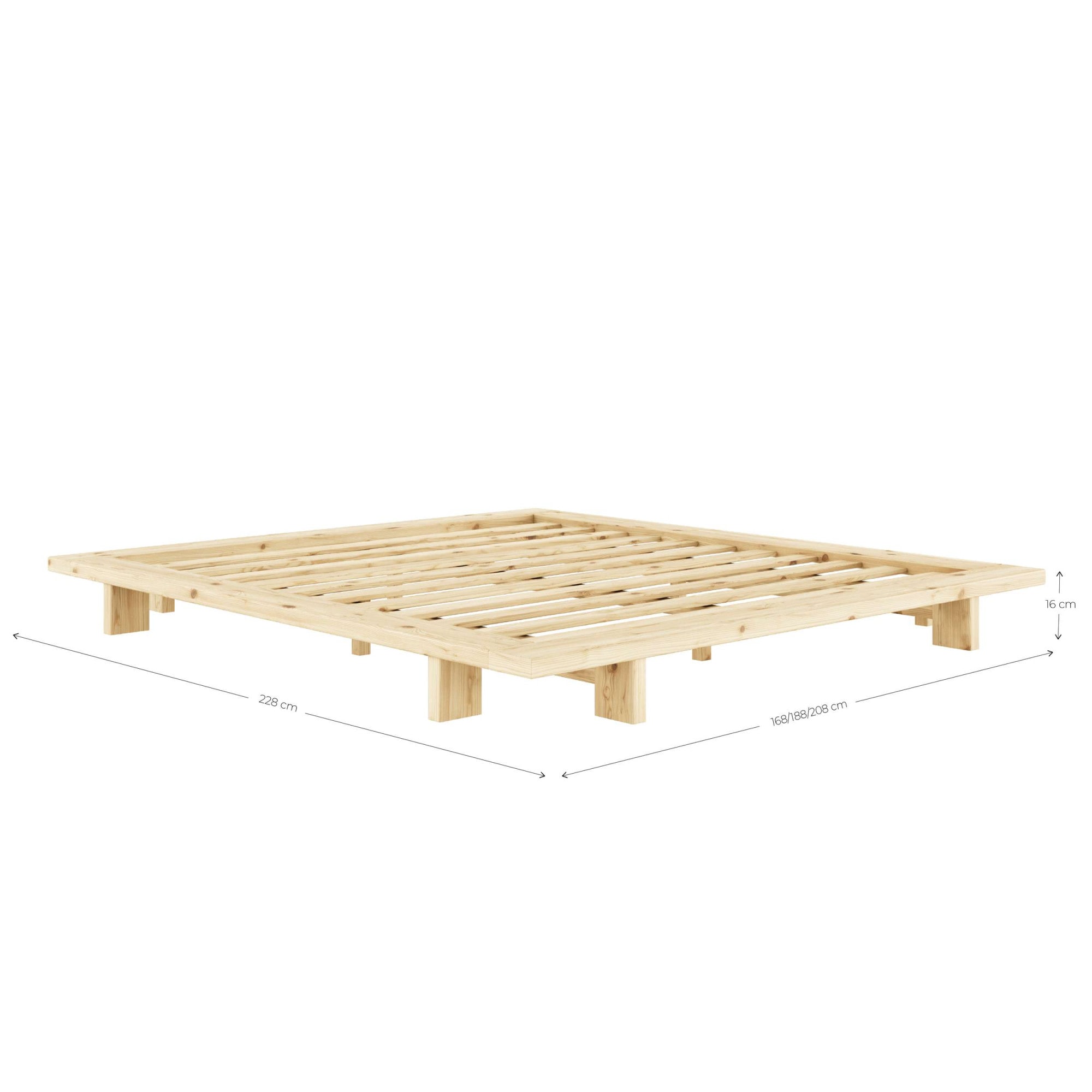 Karup Design Bettgestell »JAPAN BED Futonbett aus FSC®zertifiziertem Massivholz, zeitlos, bequem« Erhältlich für Matratzen Breite 90, 120, 140, 160 oder 180 cm,  Eiche, inkl. Lattenrost, ohne Matratze, Made in Europa