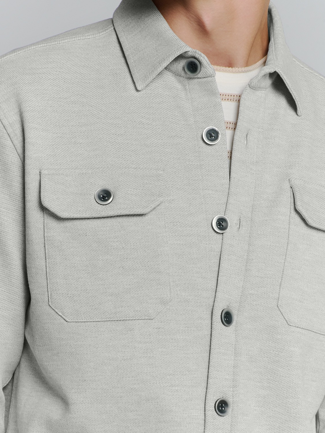 NO EXCESS Langarmhemd »No Excess Sweat Overshirt mit Knopfverschluss«