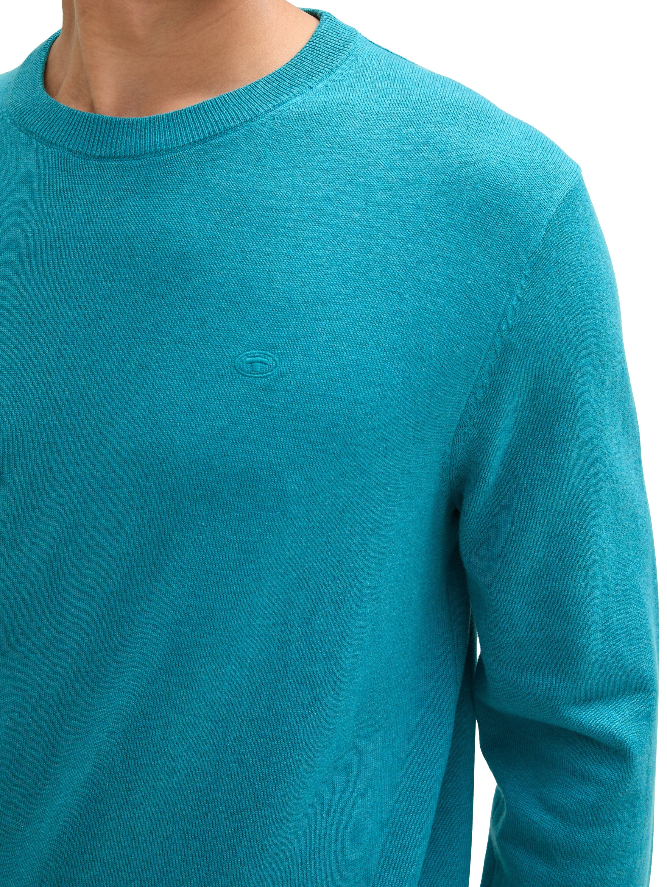 TOM TAILOR Rundhalspullover, mit Logostickerei