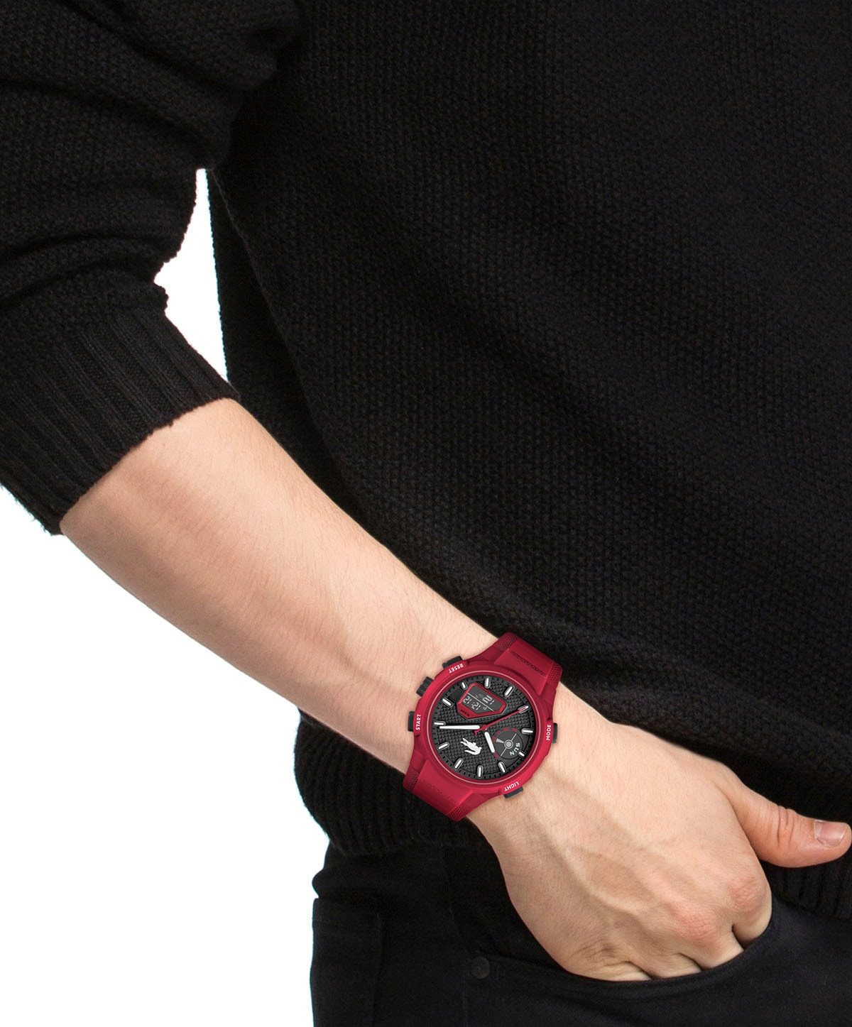 Lacoste Quarzuhr »LC33«, Armbanduhr, Herrenuhr, Silikonarmband, analog, digital
