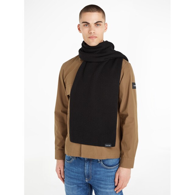 Calvin Klein Schal »CLASSIC COTTON RIB KNIT SCARF«, mit Markenlabel online  bestellen | BAUR