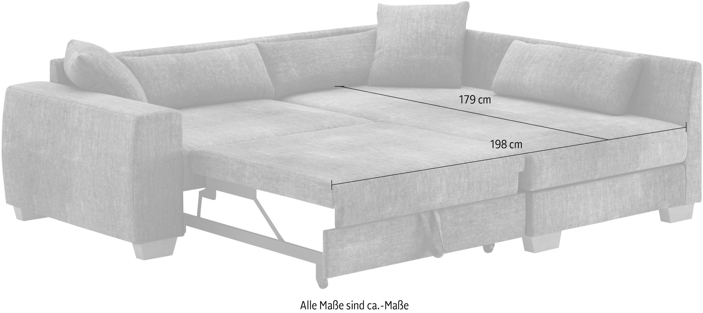 Mr. Couch Ecksofa »L-Form«, Mit Federkern, wahlweise mit Bett und Taschenfederkern