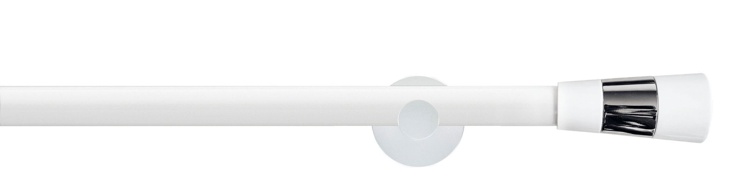 GARESA Gardinenstange "WHITE" Ø 20 mm 1 läufig-läufig Wunschmaßlänge Vorhanggarnitur, verlängerbar, Wandmontage, Endknopf 2-farbig