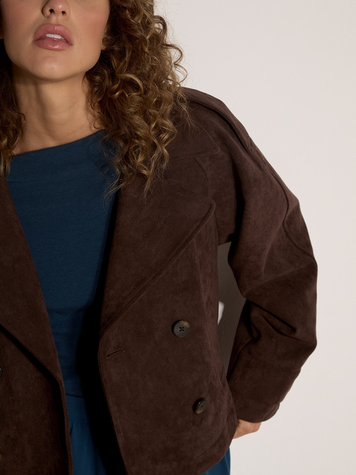 Apricot Kurzjacke »Kurze Trenchcoat-Jacke« aus Suedette