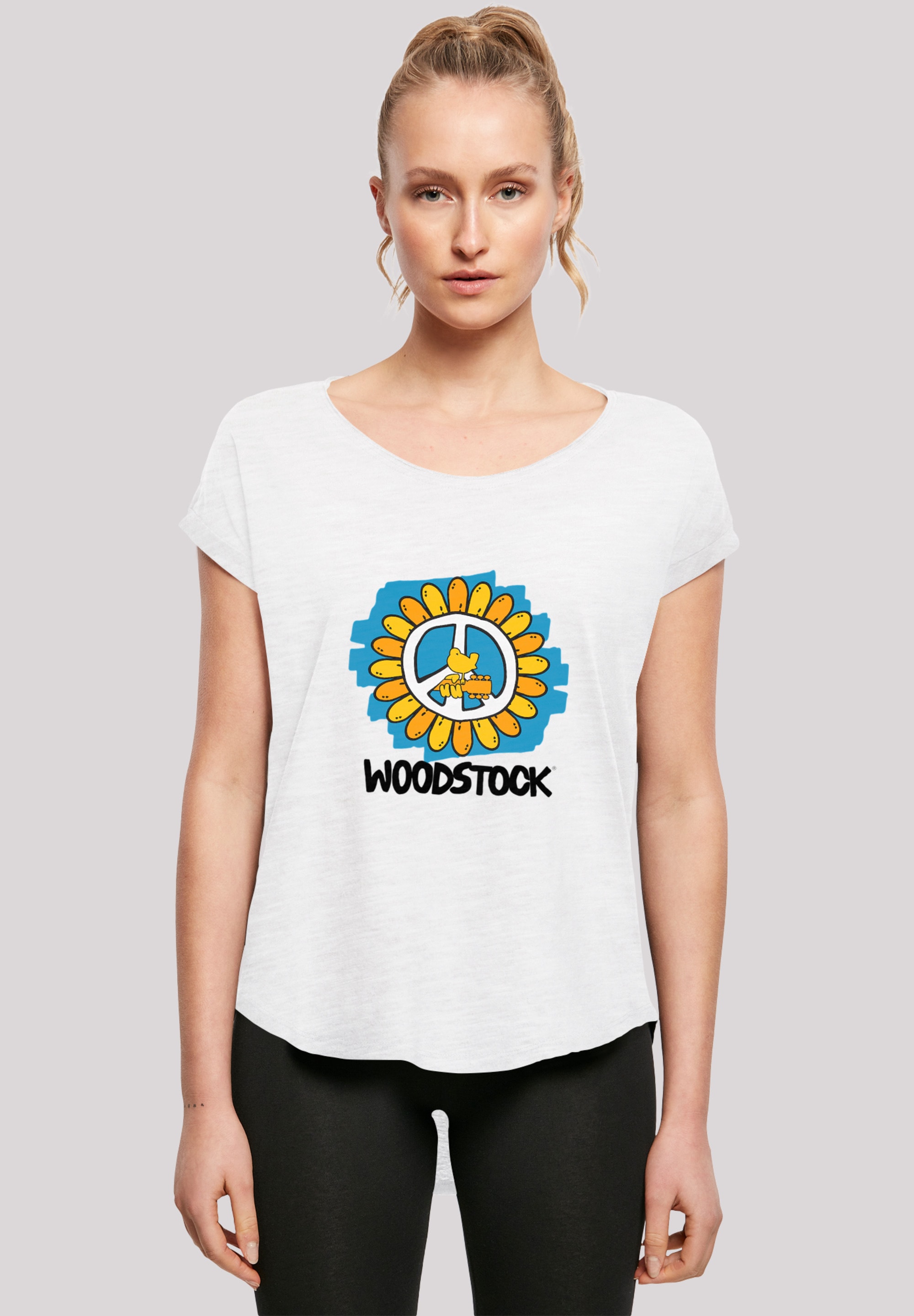 F4NT4STIC T-Shirt "Woodstock Artwork Flower Peace", Print günstig online kaufen