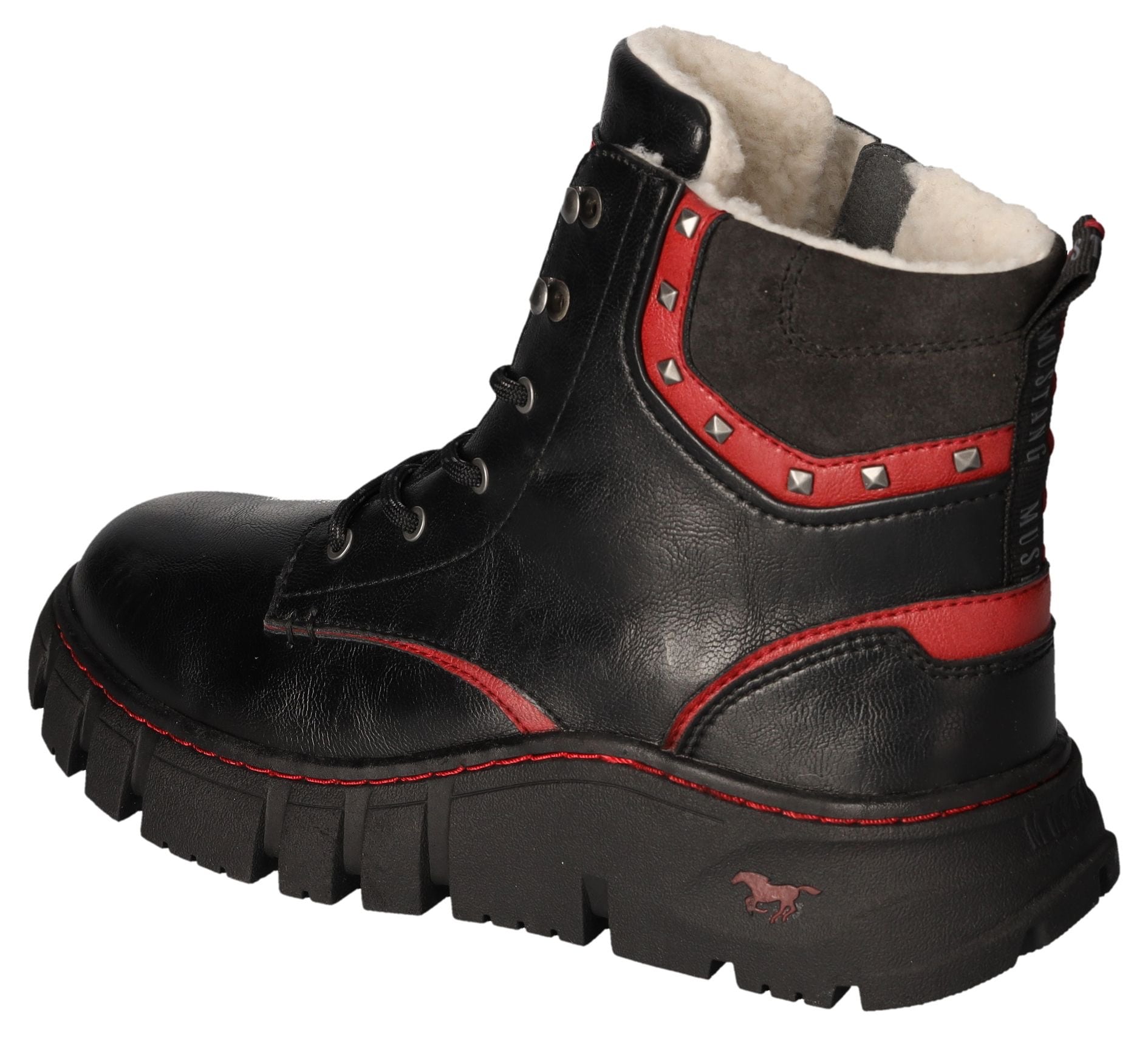 Mustang Shoes Winterboots, Plateau, Schnürboots, Stiefelette mit Kontrastbe günstig online kaufen