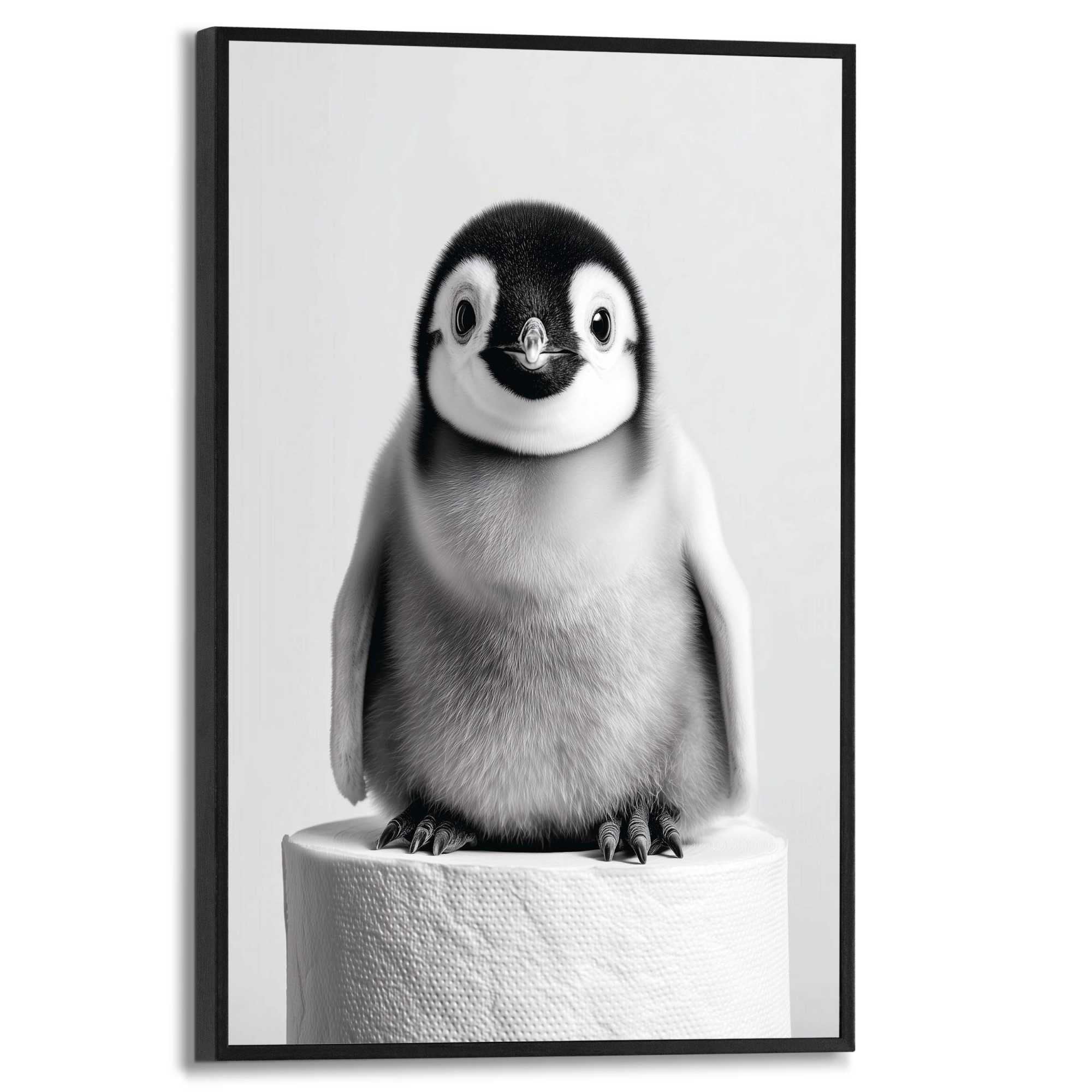 Reinders! Bild mit Rahmen »Babypinguin« Tiere 1 Stk. tlg. Toilette - Schwarz-Weiß - MDF - Tiere - 20x30 cm