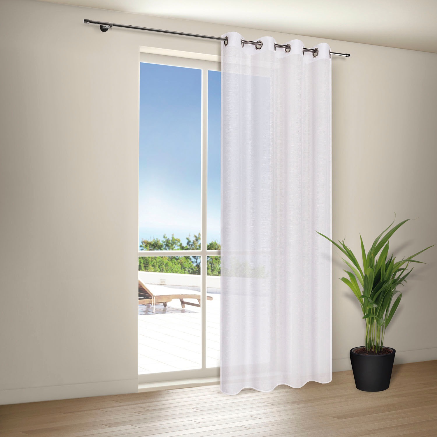 Gerster Gardine "Elena" Ösen 1 Stk. tlg. Ösenschal uni mit Ösen günstig online kaufen