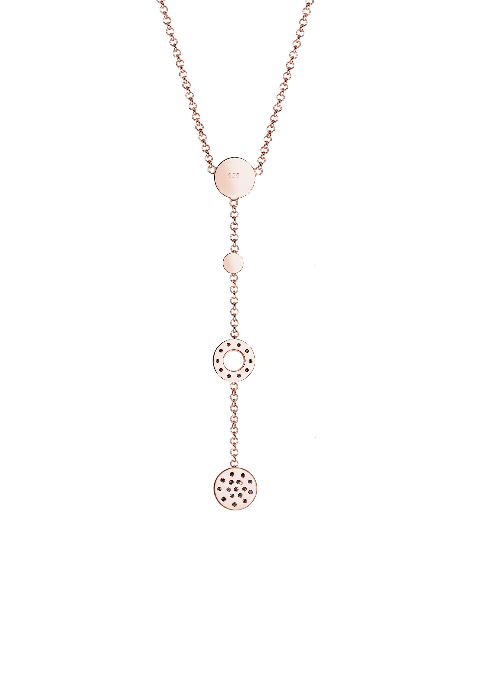 Elli Collierkettchen »Kreis Glas Kristalle Weiß 925 Sterling Silber«