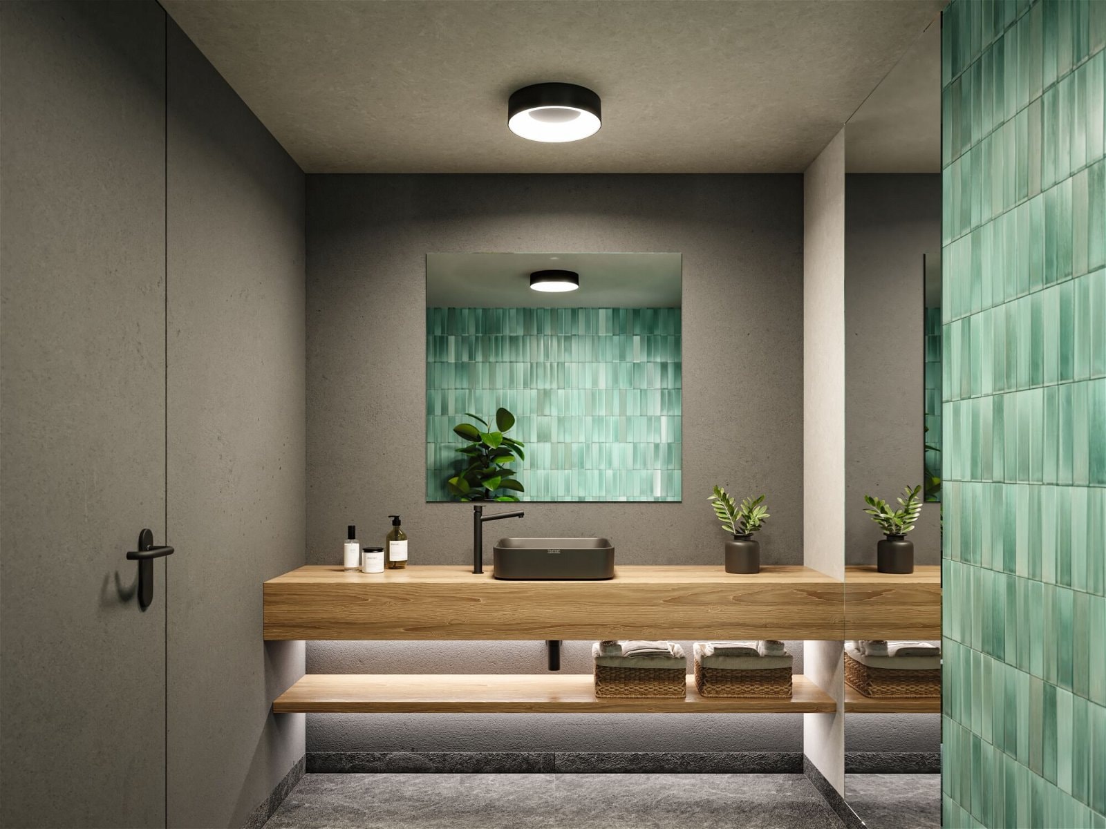 Paulmann LED Deckenleuchte »Selection Bathroom Casca IP44 1x16W Schwarz 230V Metall/Kunststoff«, 1 flammig-flammig, WhiteSwitch