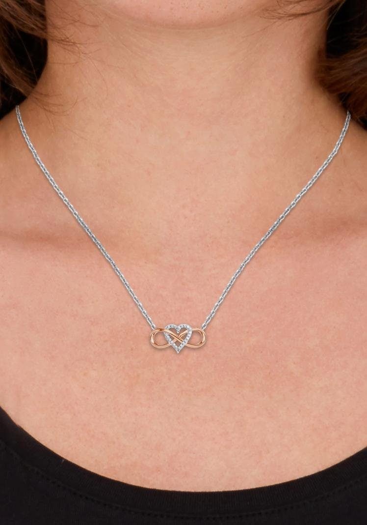 Amor Kette mit Anhänger »Infinity Unendlichkeitsschleife mit Herz, 2022424«, mit Zirkonia (synth.)