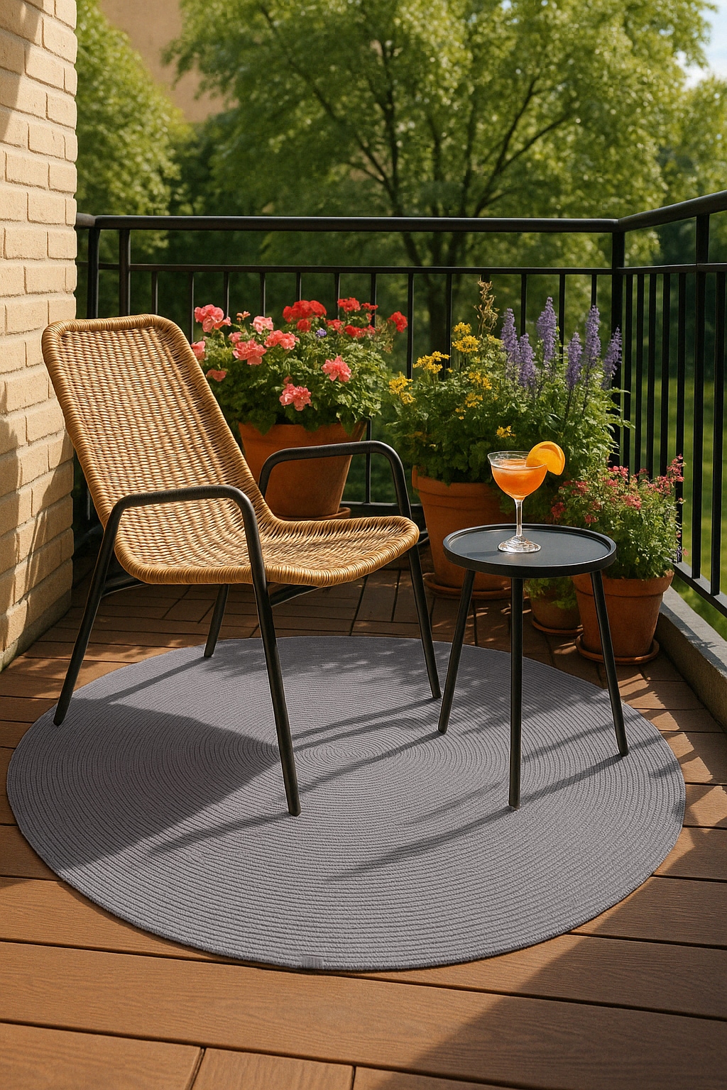 ASTRA Teppich »Paris«, rund, 8 mm Höhe, In- und Outdoor geeignet, Aussenbereich, Wohnzimmer