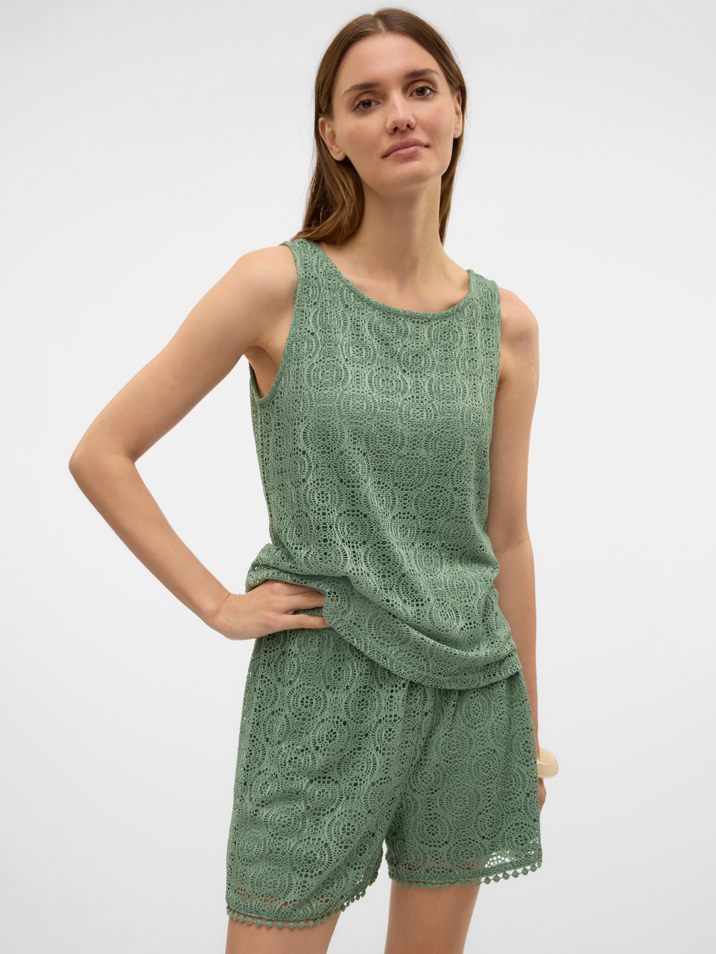 Vero Moda Spitzentop "VMMAYA TANK TOP JRS VO" Materialmix, regular fit günstig online kaufen