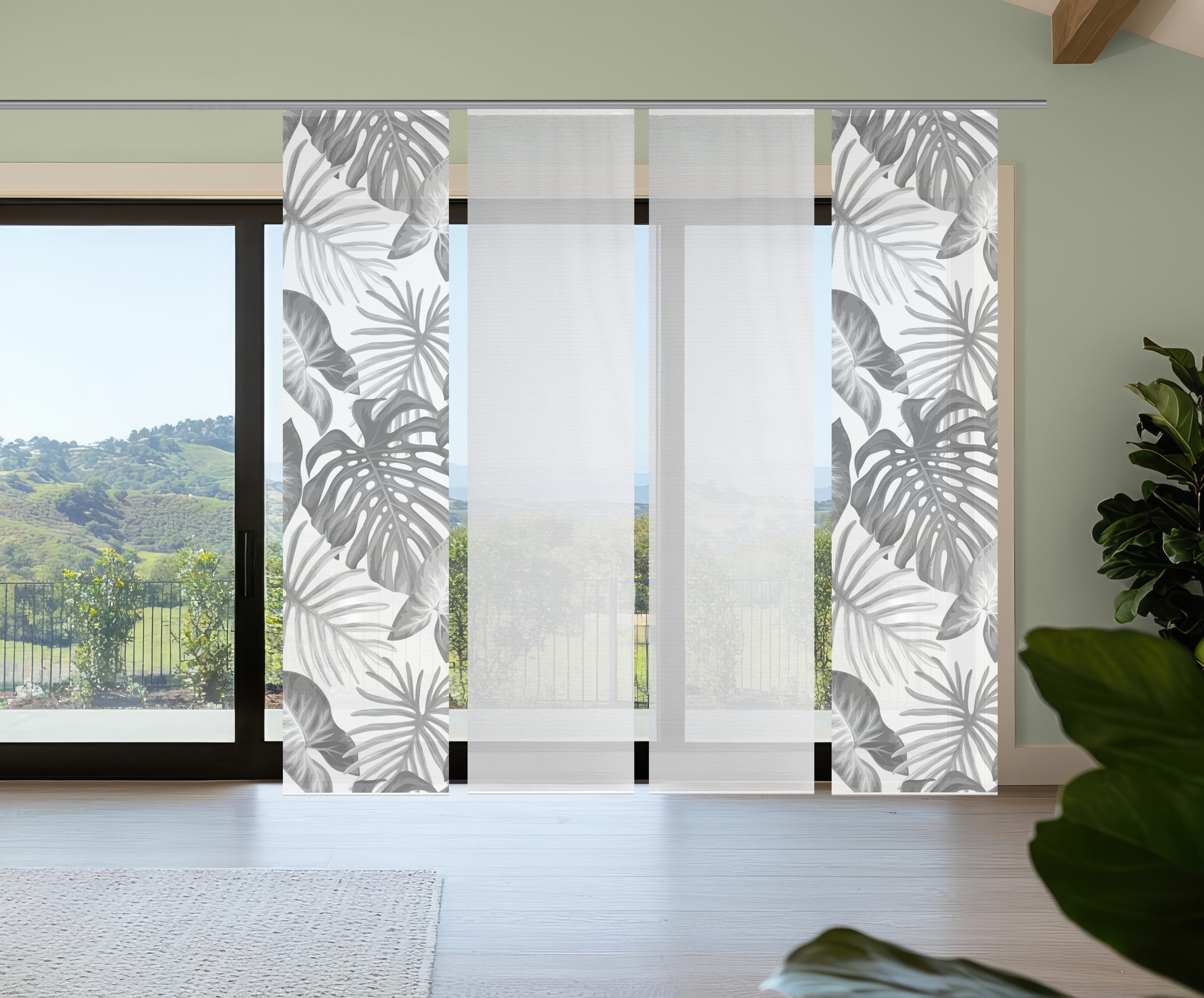 Vision S Schiebegardine "SANJA" Paneelwagen 4 Stk. tlg. Schiebevorhang,Bamb günstig online kaufen