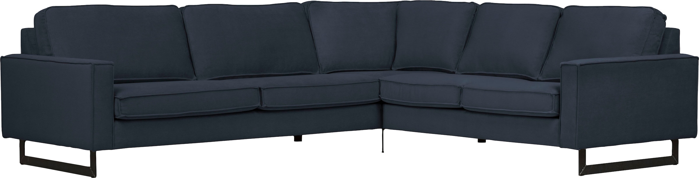 Places of Style Ecksofa »Pinto, 250/290 cm, langer Schenkel, XXL, Ottomane«, Cord, Feincord, Luxus-Microfaser Leder und Chenille