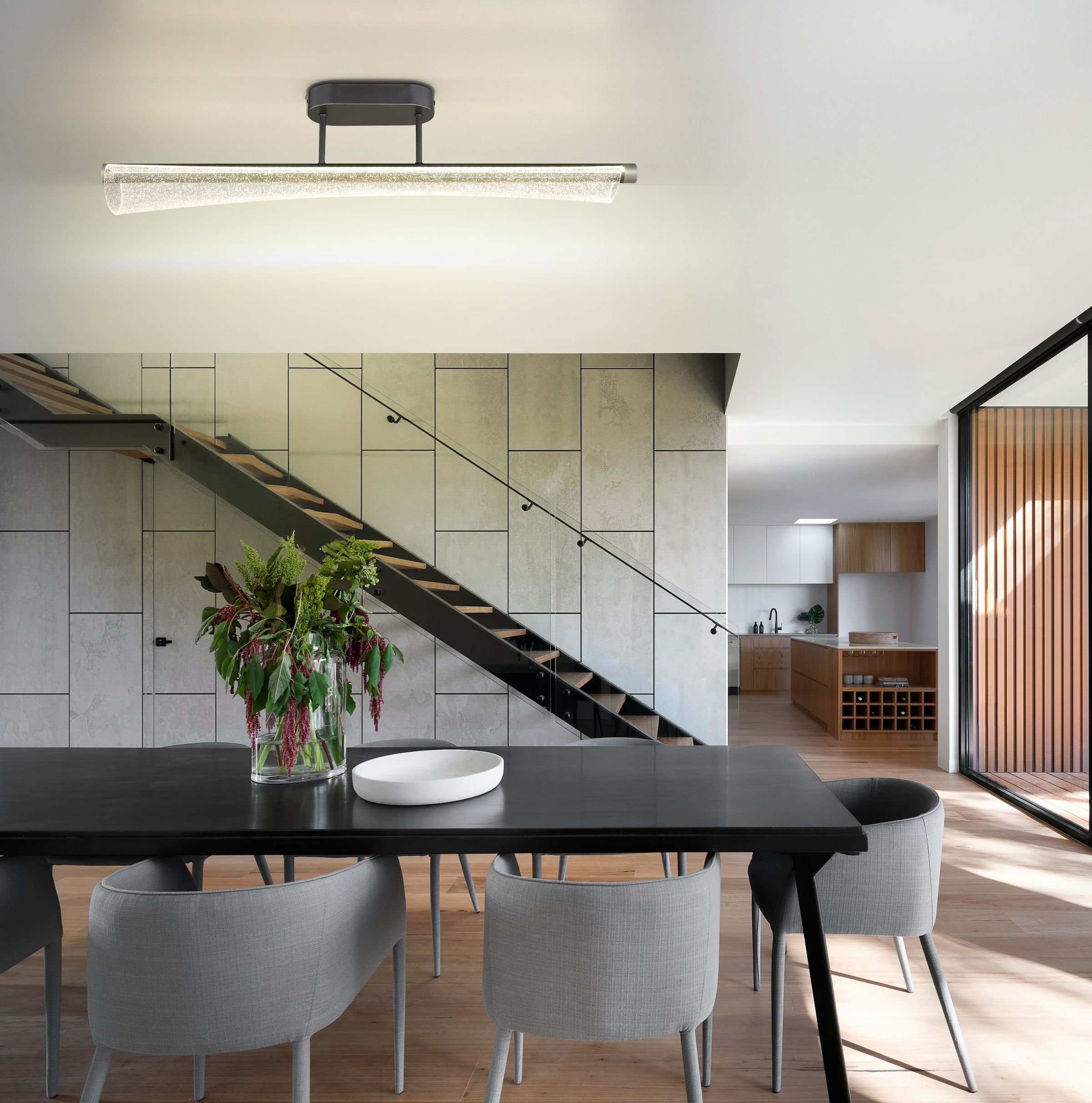 GLOBO LIGHTING Deckenleuchte »MALINDA« LED-Modul 1 Stk. Anthrazit Deckenleuchte mit Acryl klar und Memoryfunktion