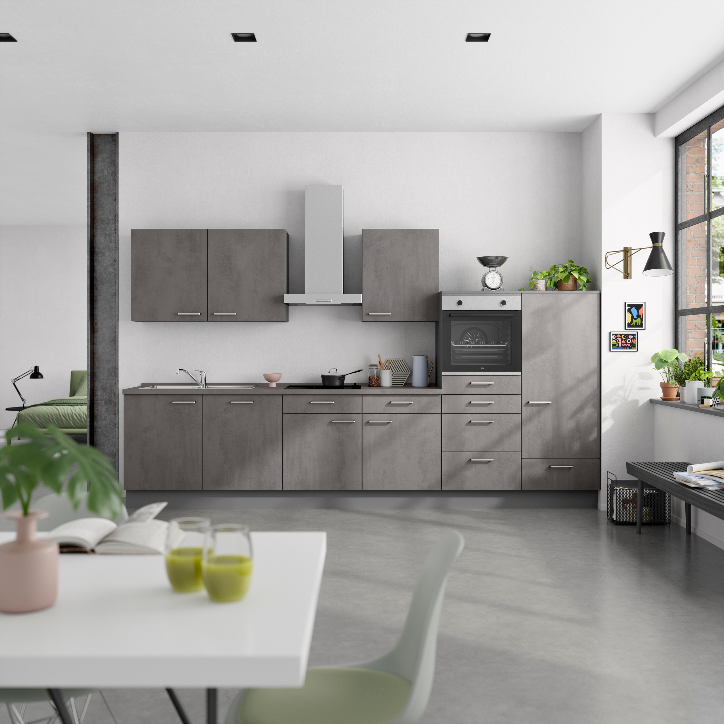 nobilia Küchenzeile ""Riva I"" vormontiert, Ausrichtung wählbar, Breite 360 günstig online kaufen