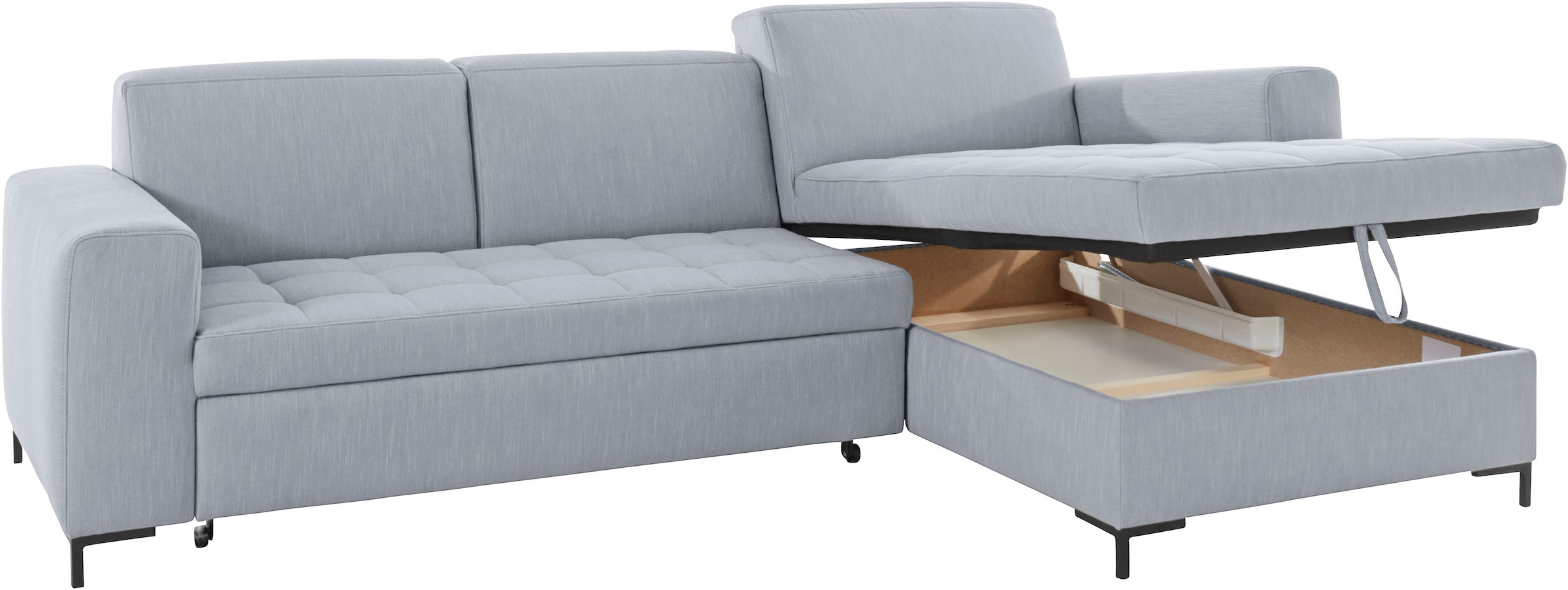 OTTO products Ecksofa »Grazzo L-Form«, hochwertige Stoffe aus recyceltem Material, Steppung im Sitzbereich
