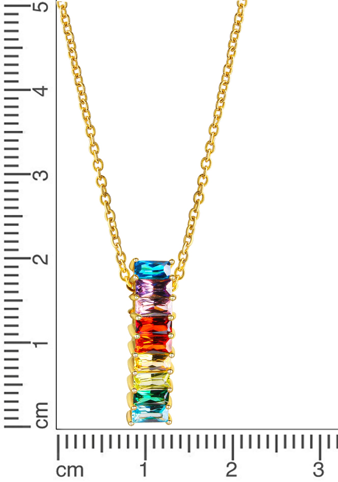 Firetti Kette mit Anhänger »Schmuck Geschenk Silber 925 Halsschmuck Halskette Regenbogen«, mit Zirkonia (synth.)