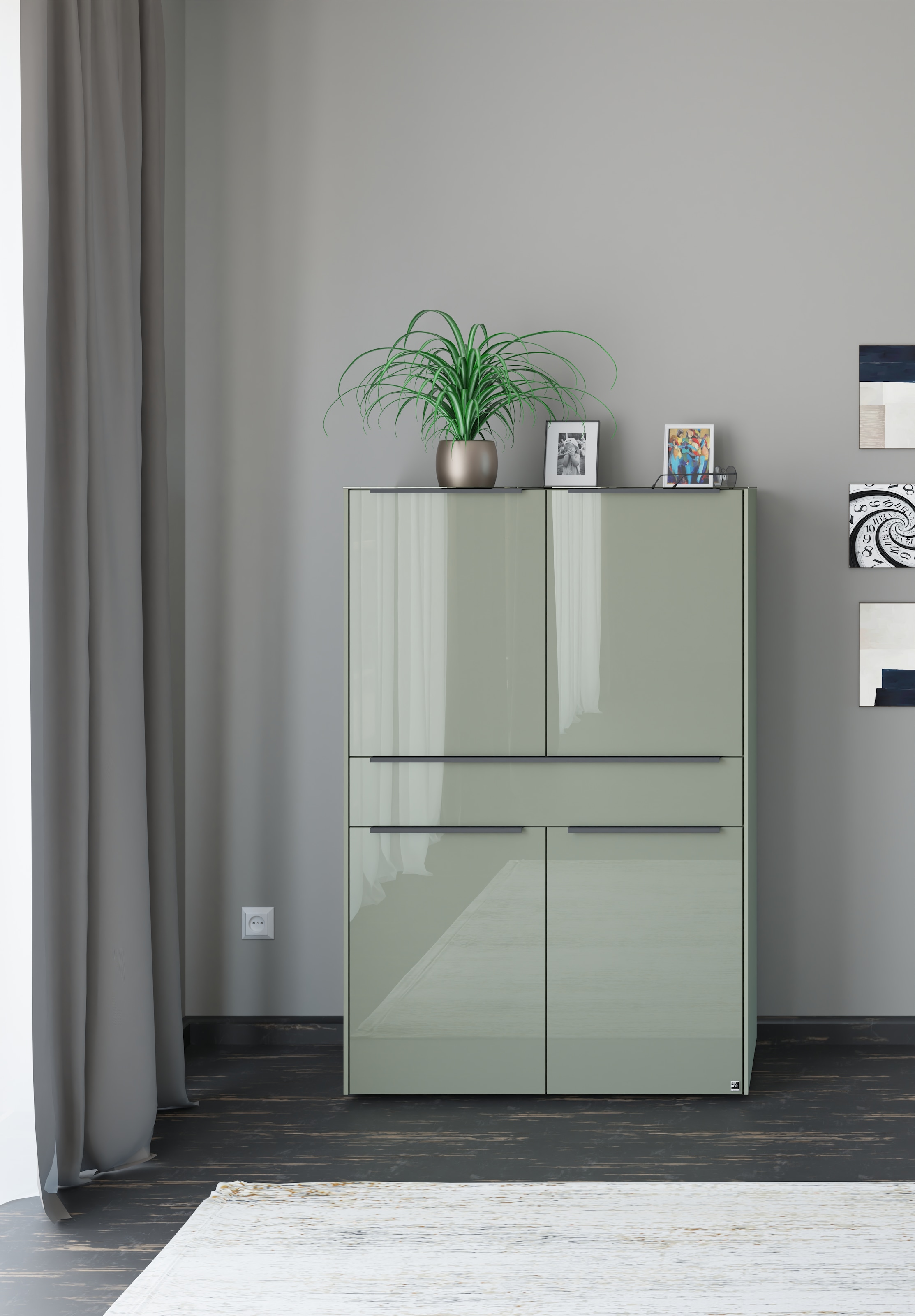 set one by Musterring Highboard "Reno" 1 Stk. tlg. Mit Gleitern und in verschiedenen Farben erhältlich