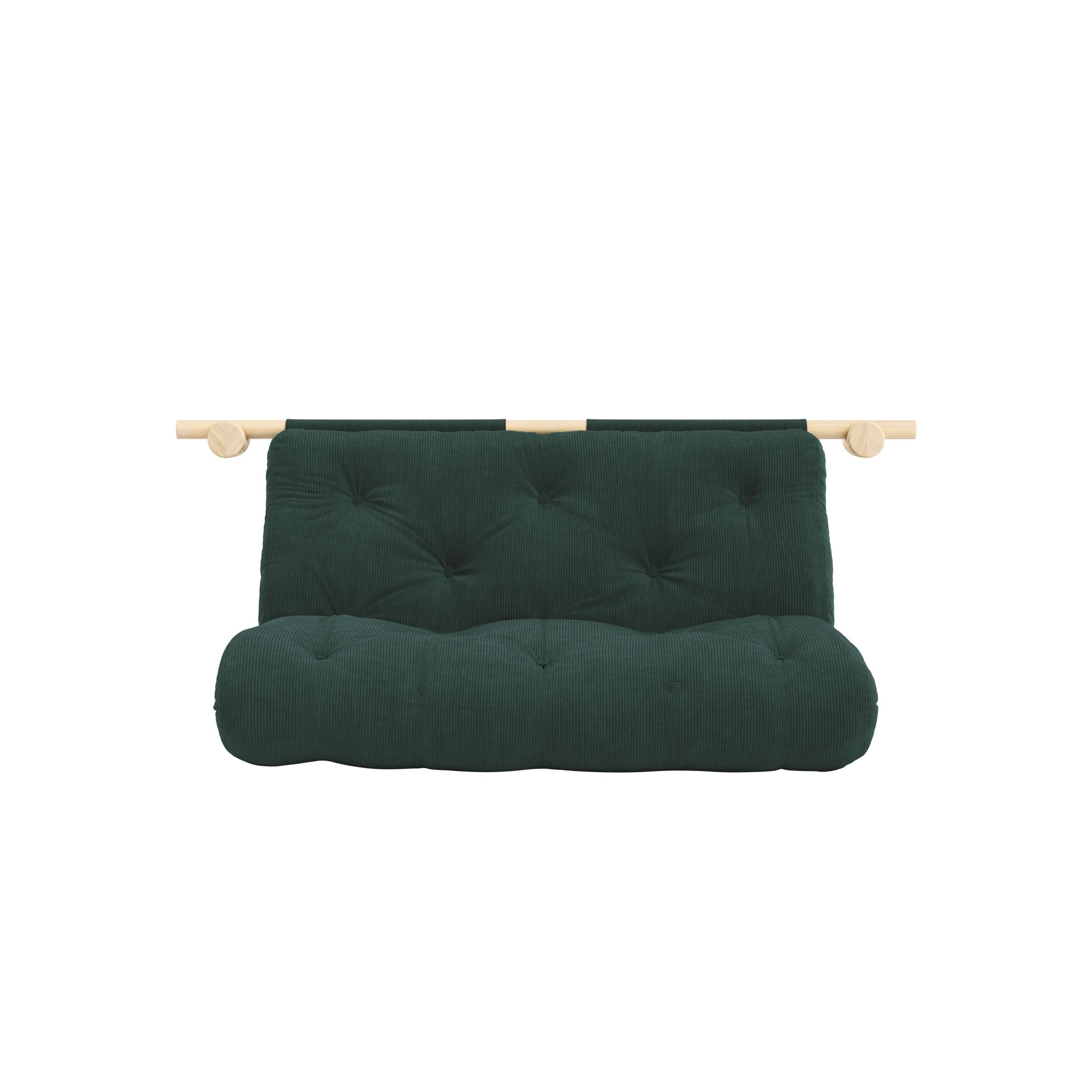 Karup Design Schlafsofa "Hooked Sofa Bed / Sleeper Chair – Sitz- oder Schlafplatz, platzsparend" Futonmatratze inkl. Halterungsset aus FSC-zertifiziertem Massivholz