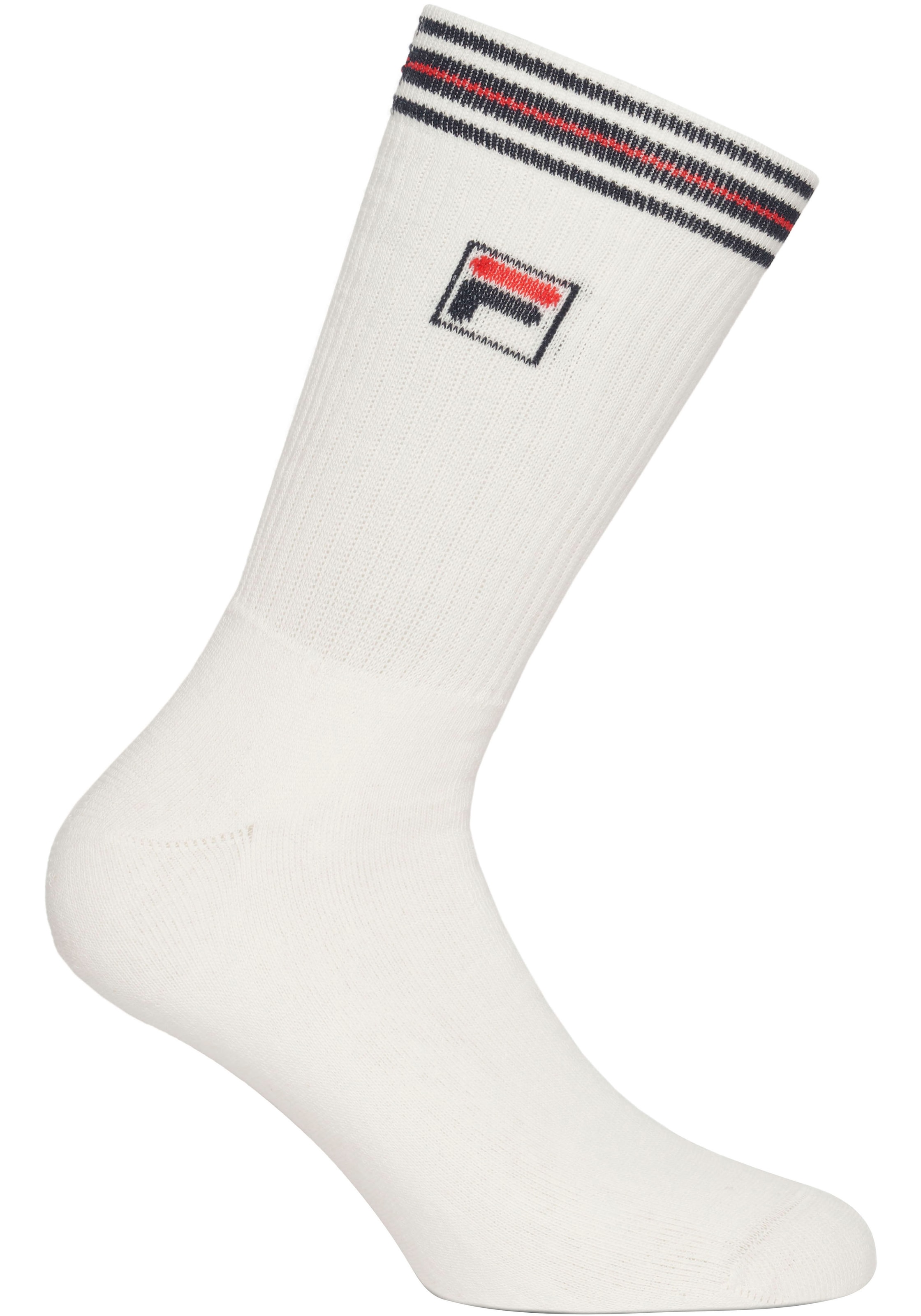 Fila Sportsocken »UNISEX TOP QUALITY FULL TERRY VINTAGE SOCKS«, (4 Paar), sportliches Design mit Logodetail