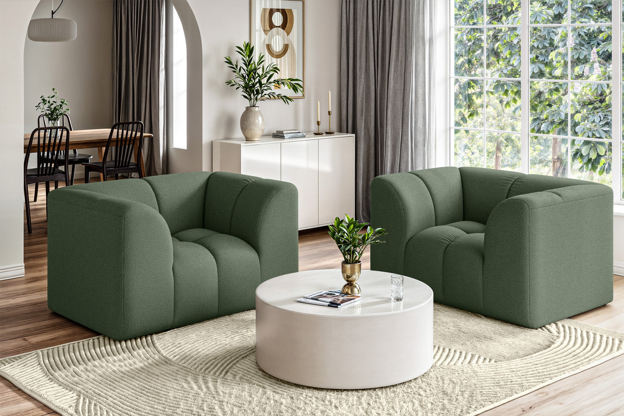 OTTO home Sessel "TUURE Verlässliche Qualität, moderne Steppung, Breite 134cm" Bubble Optik, hoher Sitzkomfort, Wellenunterfederung