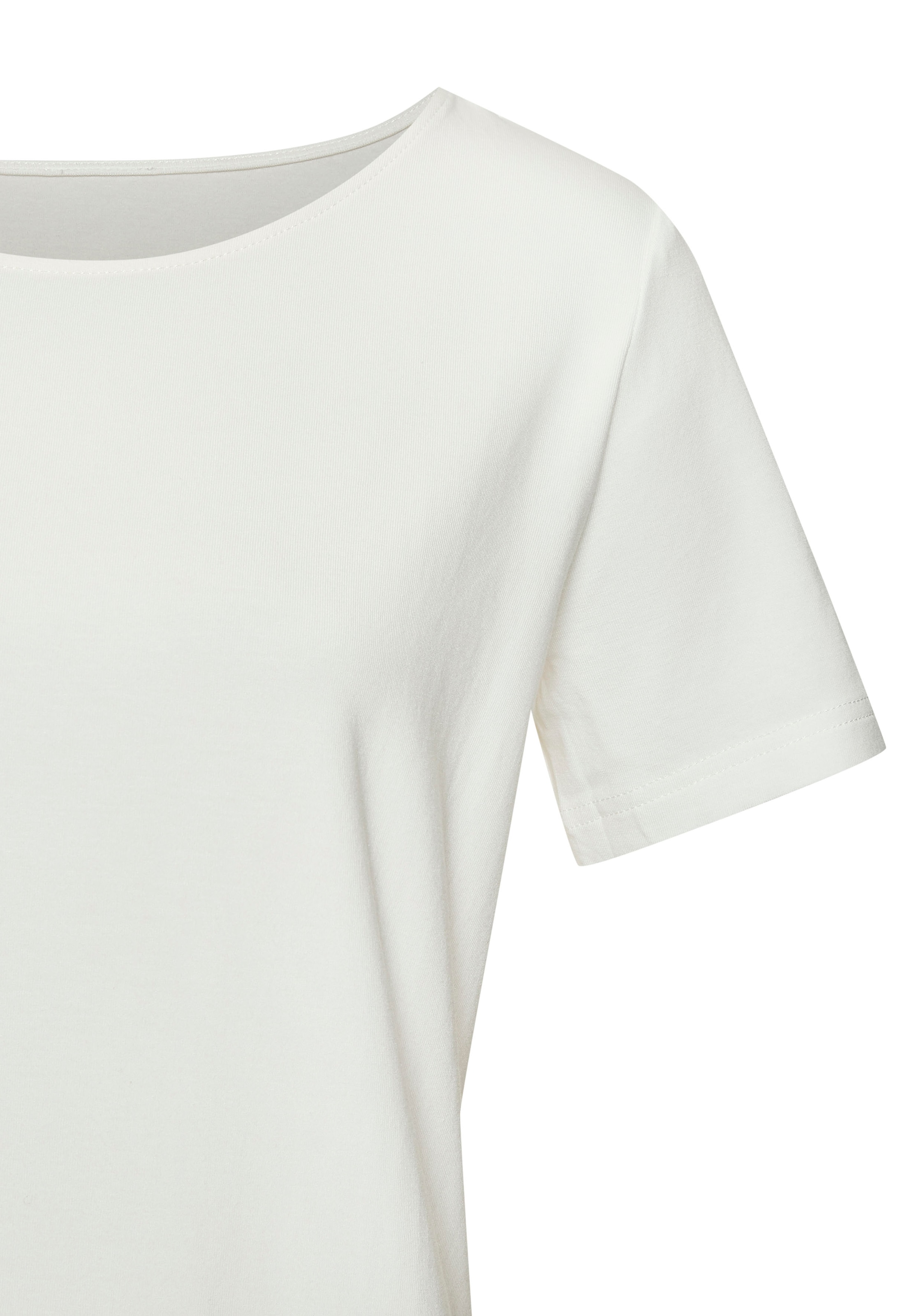LASCANA T-Shirt »mit Rundhals-Ausschnitt«, (2er-Pack), aus elastischer Baumwoll-Modal-Qualität