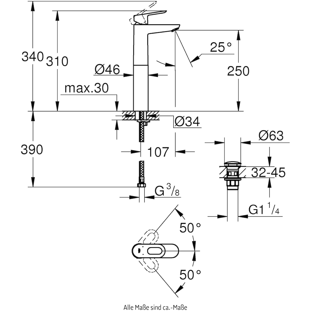 Grohe Waschtischarmatur »Start Loop«