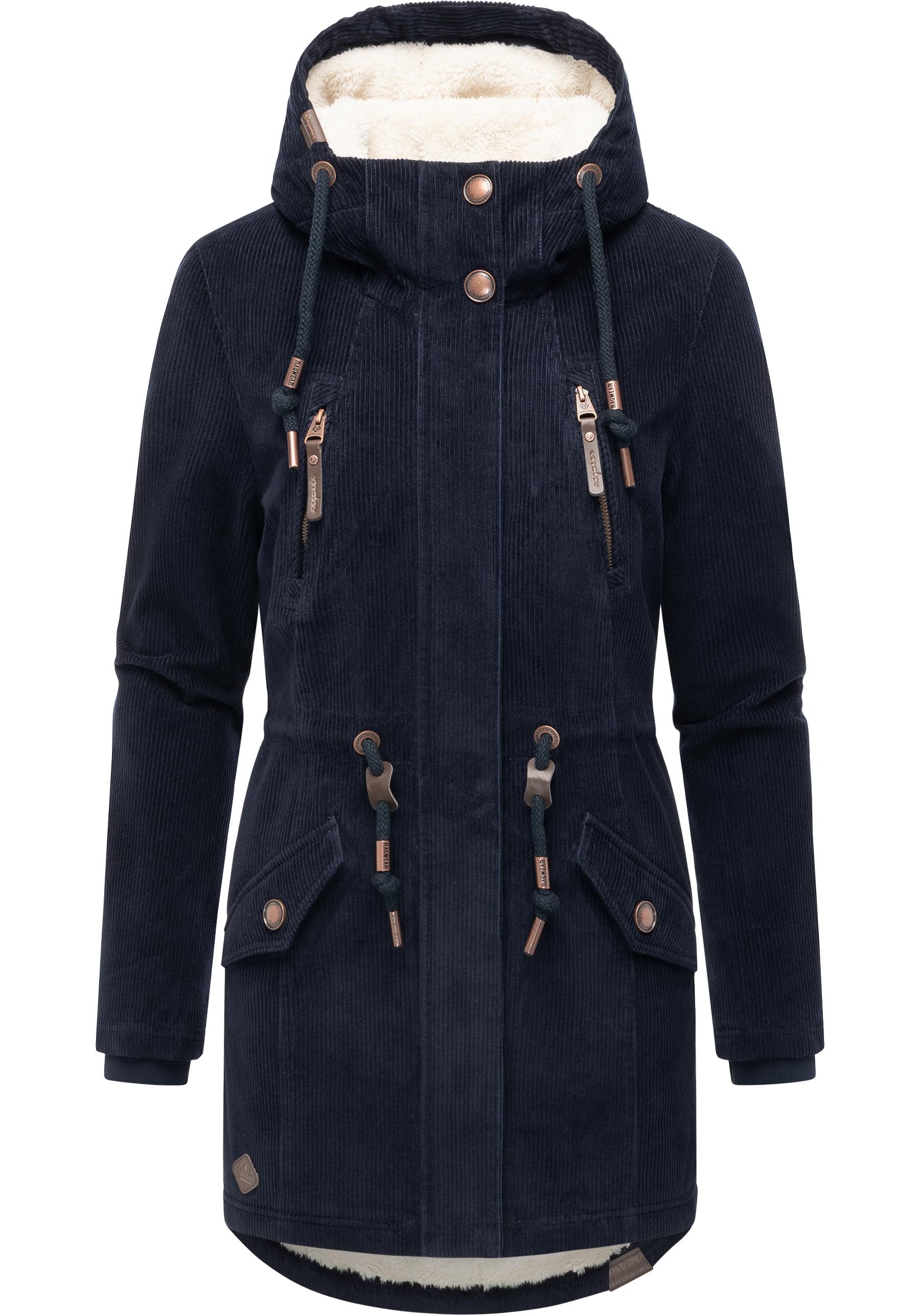 Ragwear Kurzmantel "Ellsie Cordy YOUMODO" Warmer Winterparka Kordmantel mit günstig online kaufen