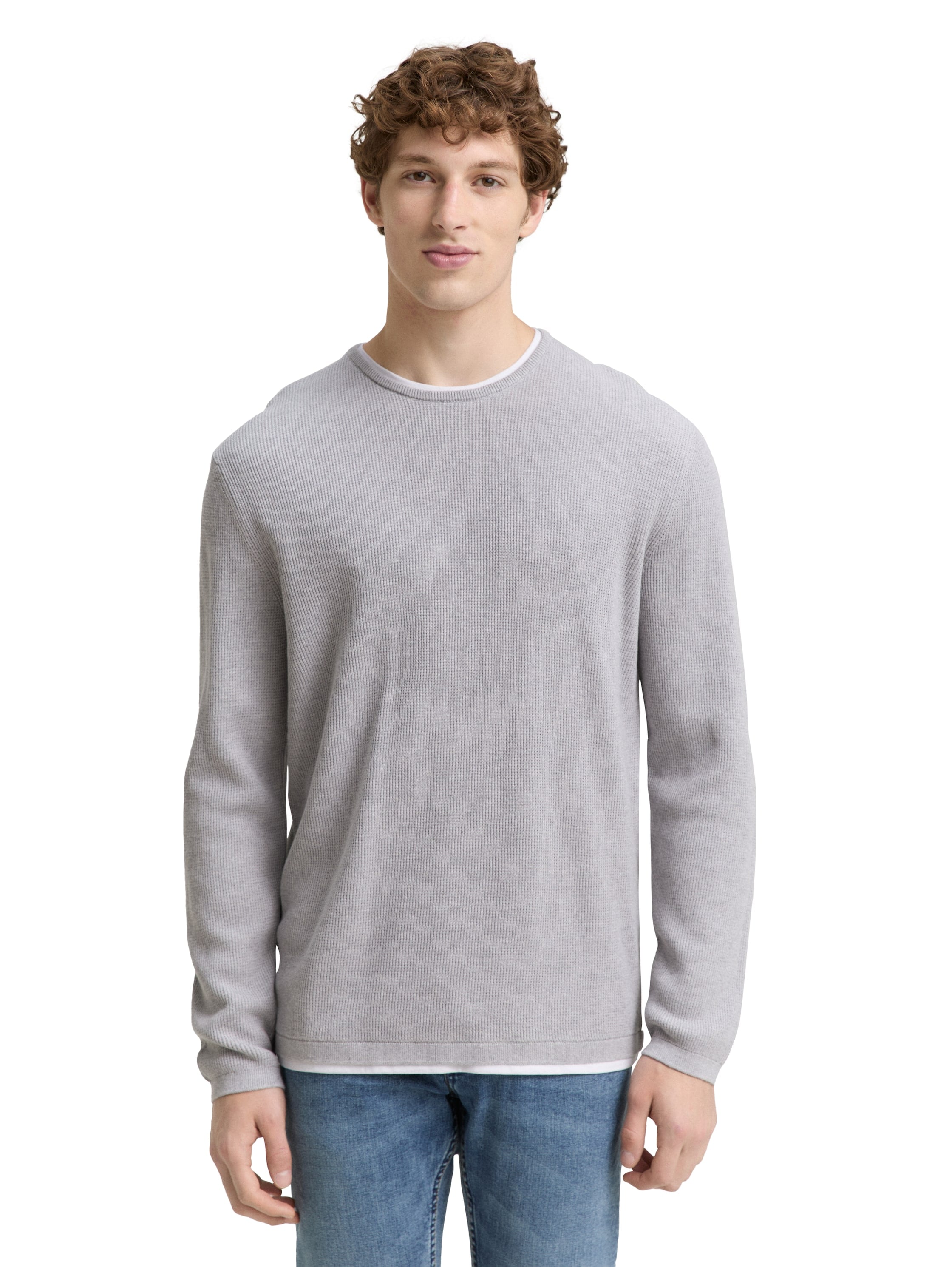 TOM TAILOR Denim Strickpullover, mit 2-in-1 Ausschnitt günstig online kaufen